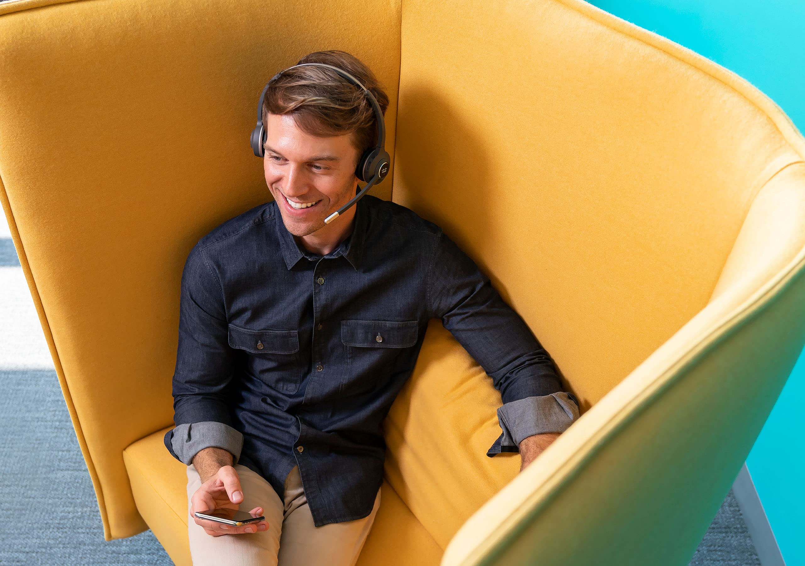 CISCO 561 Wireless On-Ear Headset with Digital Enhanced Cordless Technology - Standard Base for US & Canada - Charcoal Black - 1-Year Warranty (CP-HS-WL-561-S-US=) - Perfect for Office Calls, Remote Work & Customer Service