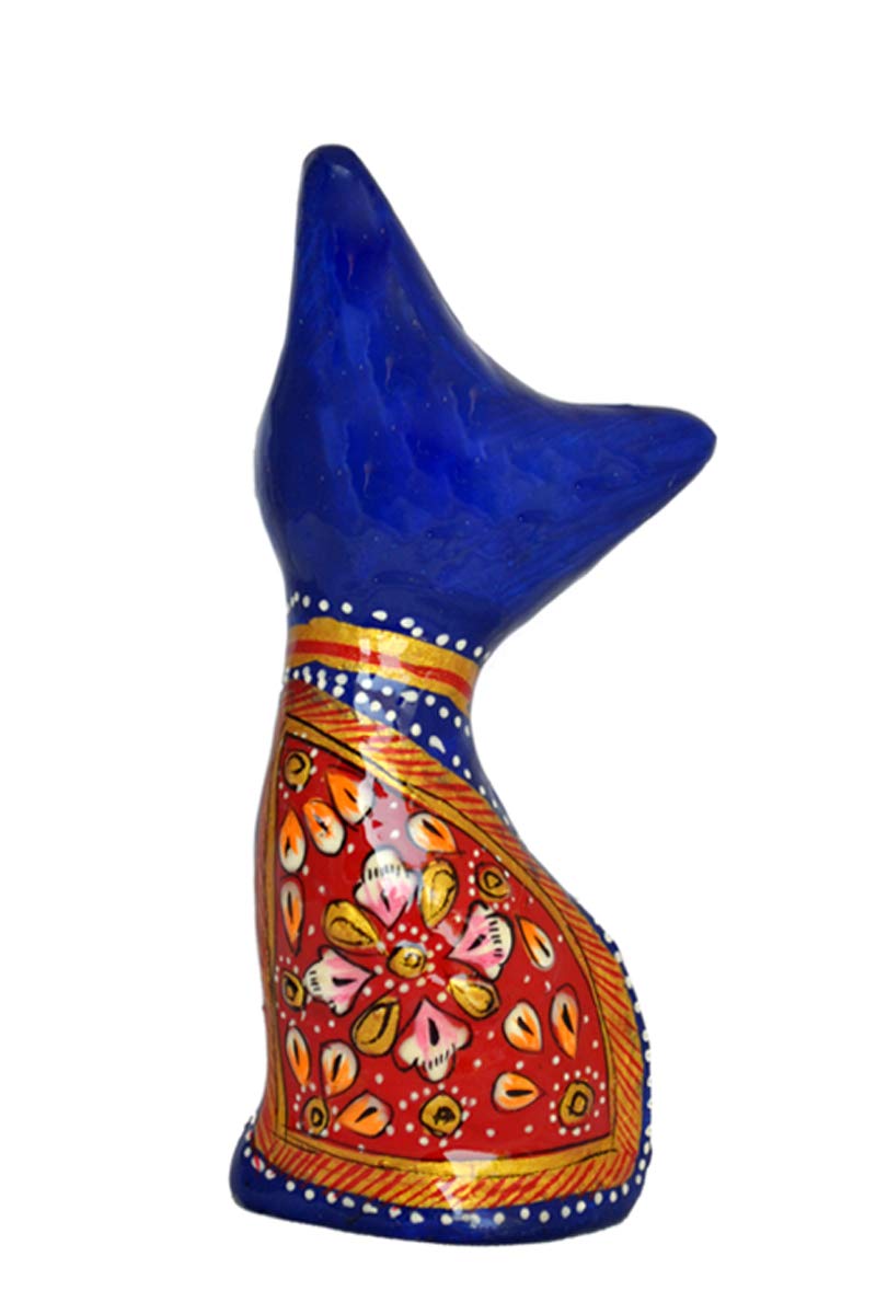 ETROVES Handmade 4 Inch Metal Cat Figurine Statue - Cute Collectible Cat Lover Gift for Women - Desk & Shelf Decor for Home & Office - Perfect for Cat-Themed Decorations, Birthday Gifts & Workspace Accents