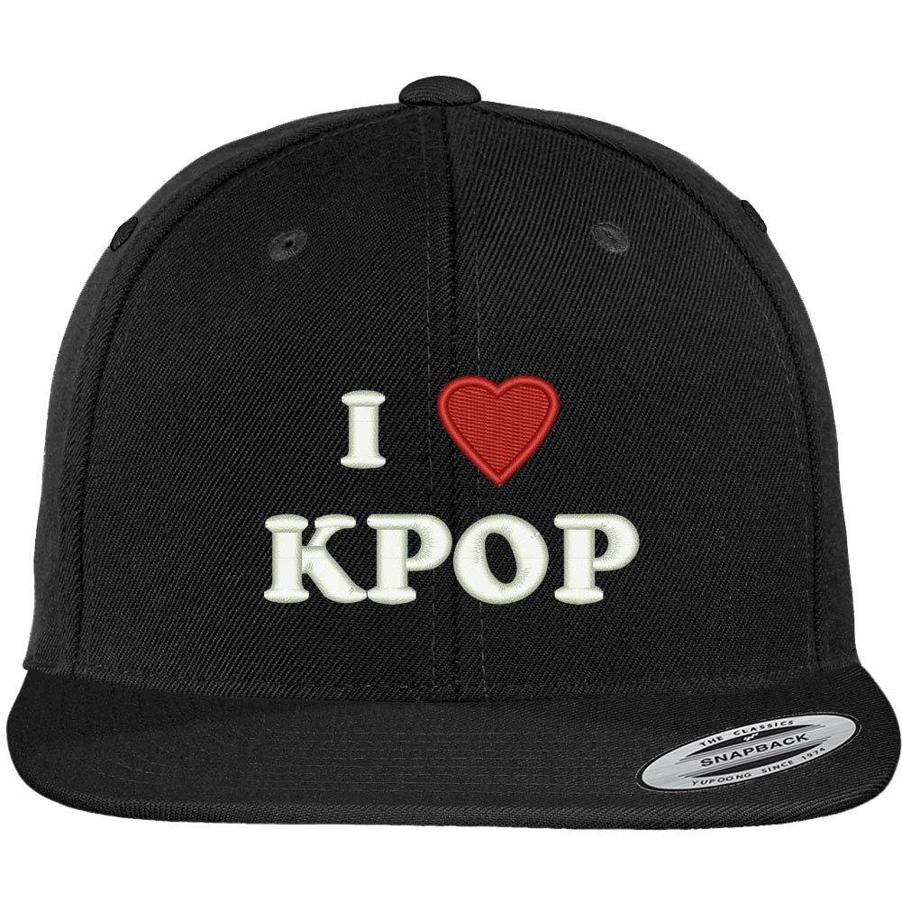 Trendy K-POP Embroidered Snapback Baseball Cap - Flat Bill Adjustable Hat for Fans, Streetwear & Casual Outfits