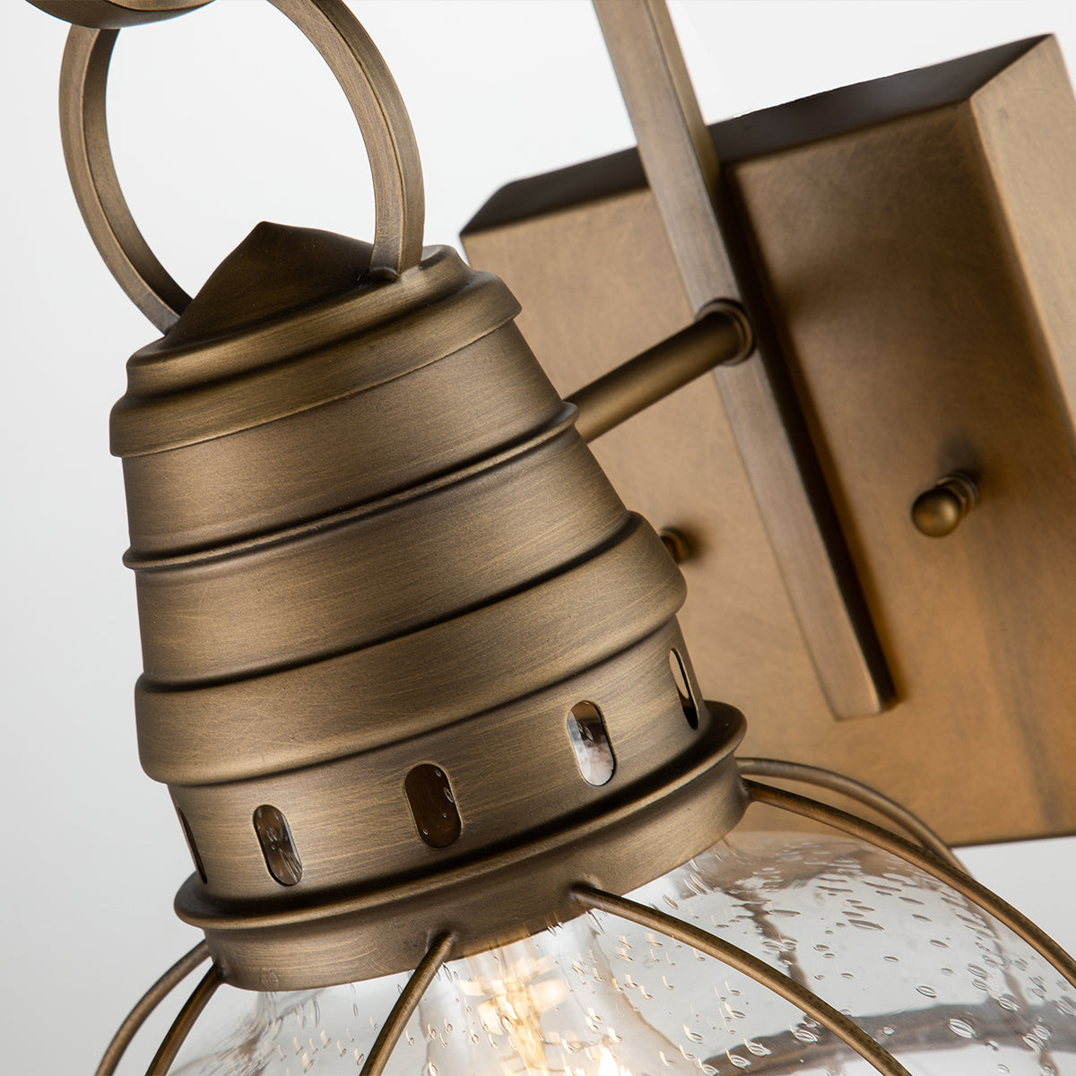 Bridge Point Small/Medium/Large Wall Lantern - Weathered Zinc/Natural Brass Finish Outdoor Lighting - Perfect for Porch, Garden, Patio & Entryway Decor