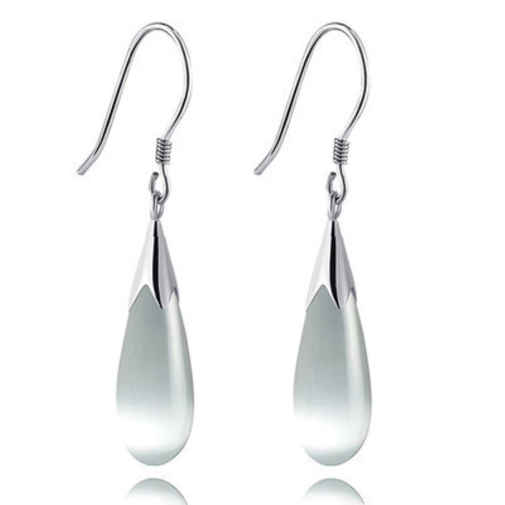 925 Sterling Silver Teardrop Dangle Earrings for Women - Elegant Waterdrop Hook Ear Studs | Perfect for Parties, Weddings & Everyday Wear