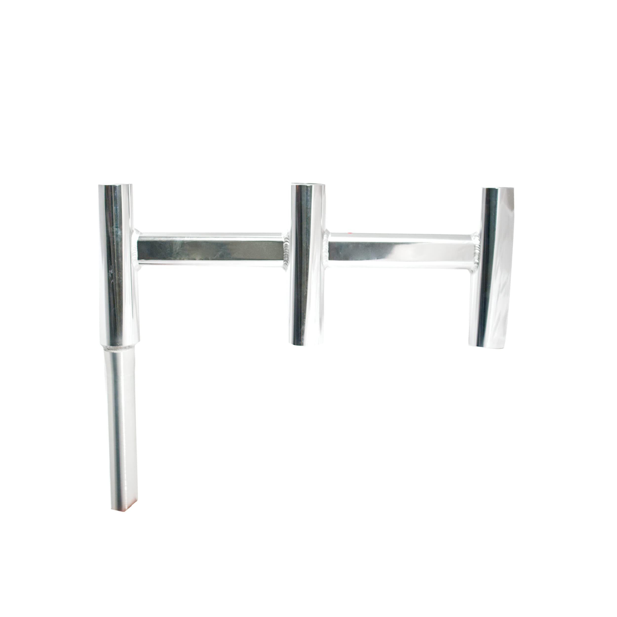 Tigress 88149-1 Triple Aluminum Rod Holder with Straight Butt - Heavy Duty Fishing Rod Rack for Saltwater & Freshwater Boats, Kayaks, and Docks