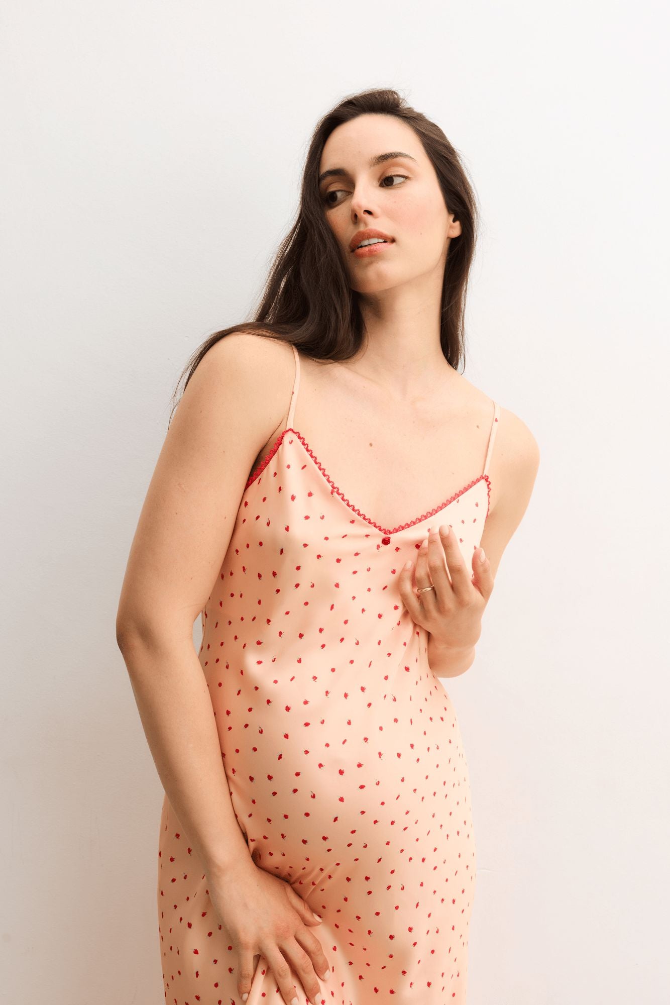 Roseberry Floral Slip Dress - Women's Summer Flowy Midi Dress with V-Neck & Adjustable Straps | Perfect for Beach Vacations, Date Nights & Garden Parties
