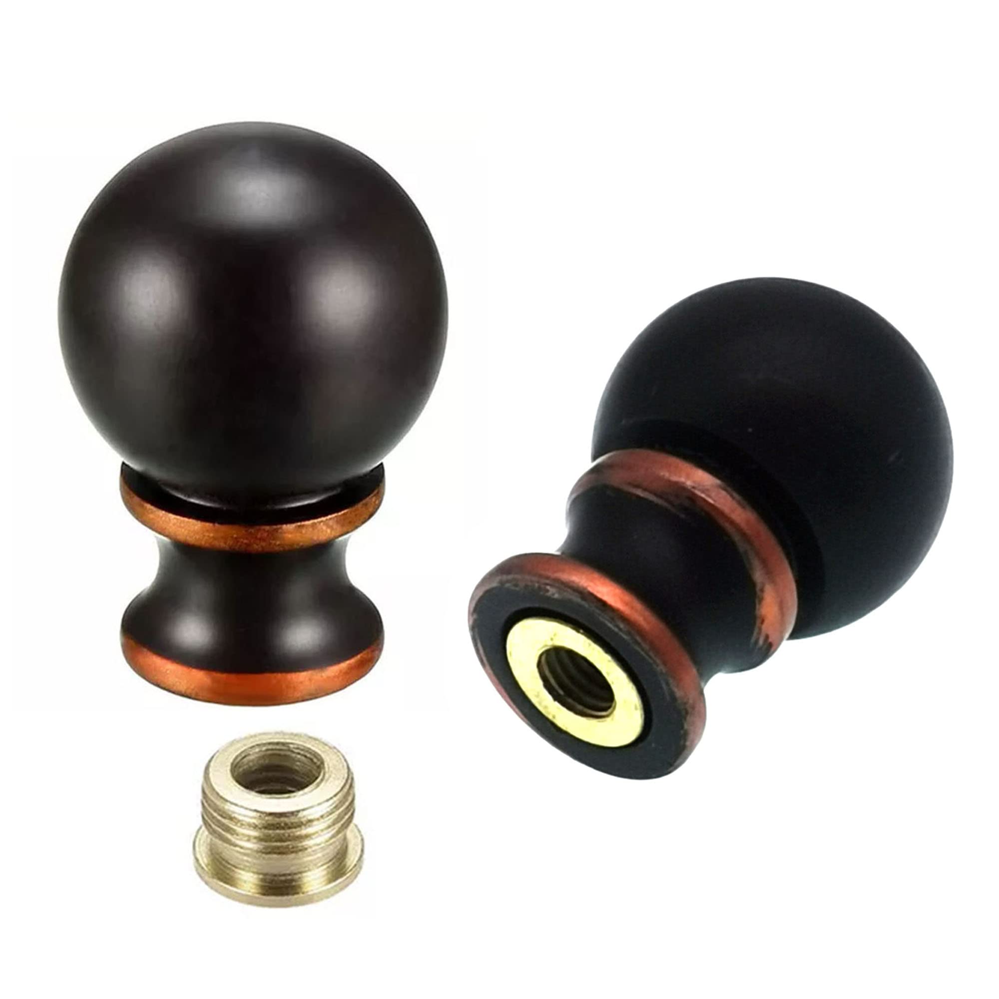 Elegant Black Ball Design Lamp Finials - Decorative Lamp Topper Knobs for Table & Floor Lamps (Set of 2) - Perfect for Living Room, Bedroom & Home Decor Lighting Accents