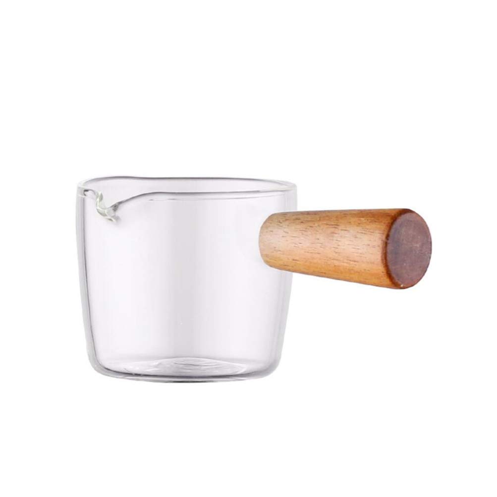 Premium Glass Sauce Dish with Handle - Mini Creamer Jug for Milk, Coffee, and Seasoning - Perfect for Home, Restaurant, and Catering - Elegant Appetizer Serving Dish - Size L - Ideal for Breakfast, Tea Parties, and Fine Dining Presentation