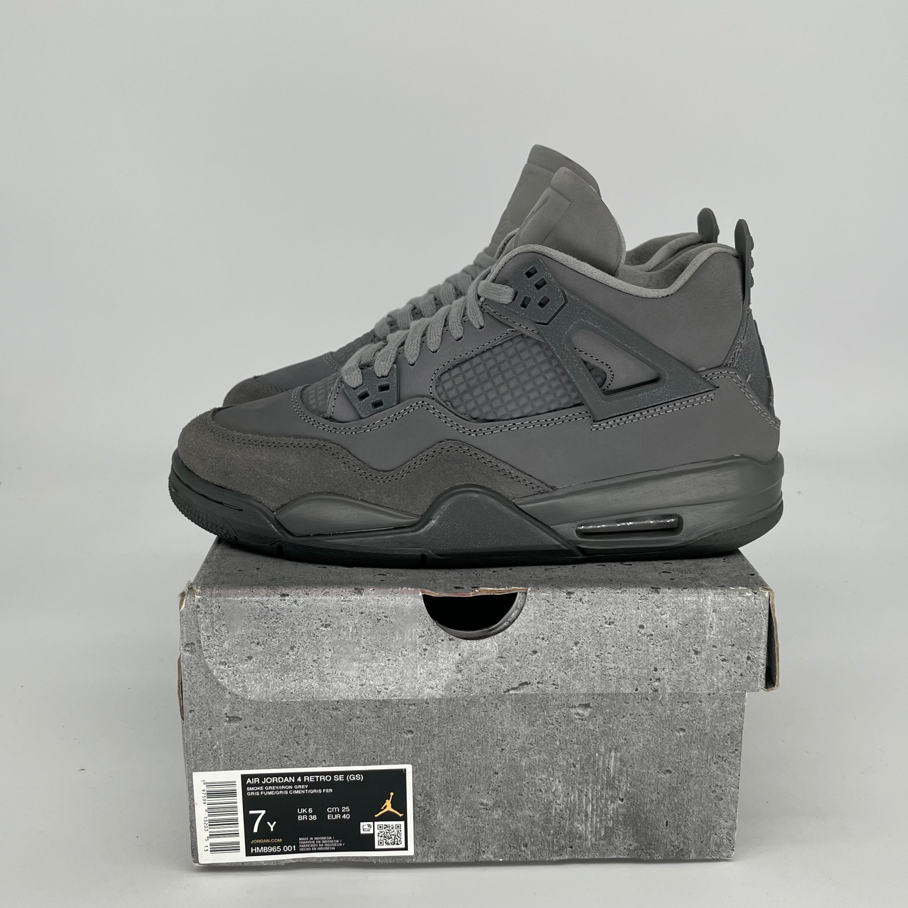 AIR JORDAN 4 Retro Wet Cement Sneakers - Men's Size 7 / Women's Size 8.5W - Style HM8965-001 - Perfect for Basketball, Streetwear & Sneaker Collectors