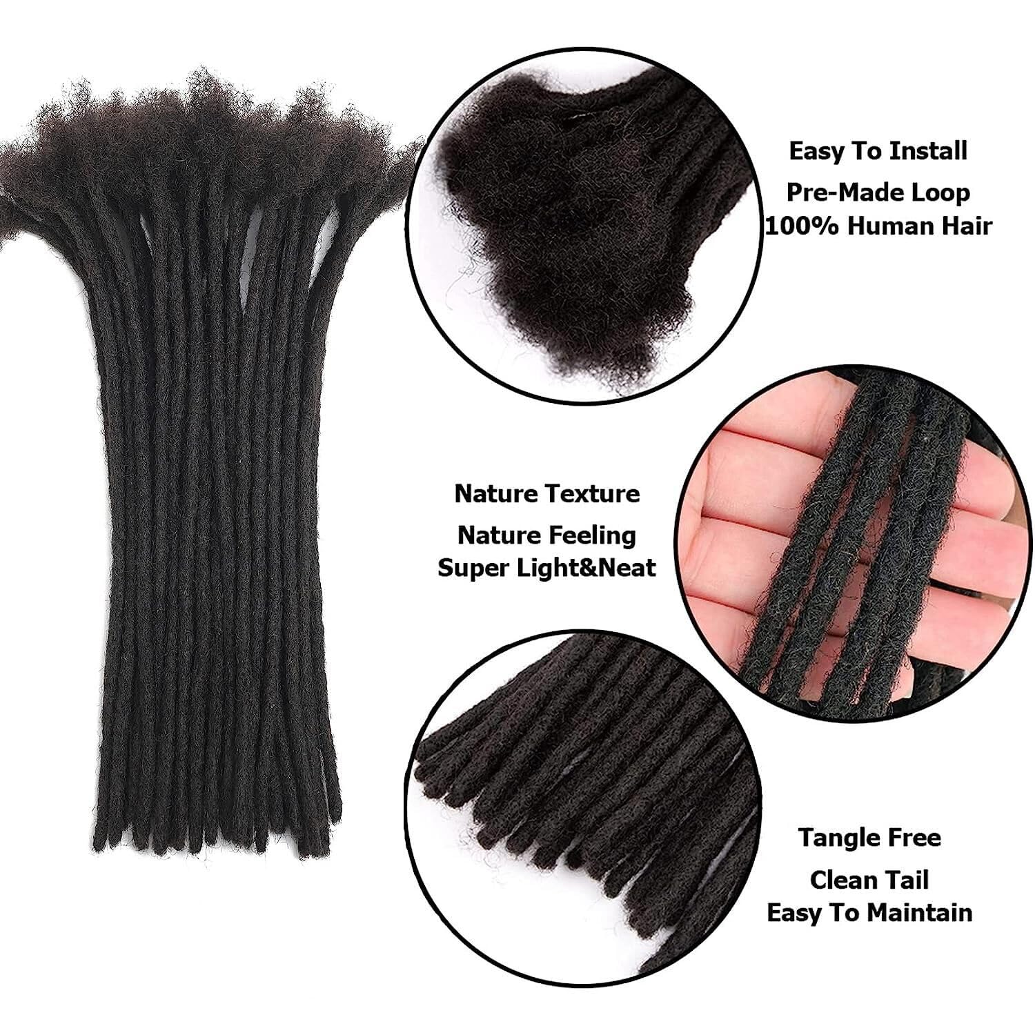 100% Real Human Hair Loc Extensions - 60 Strands 4