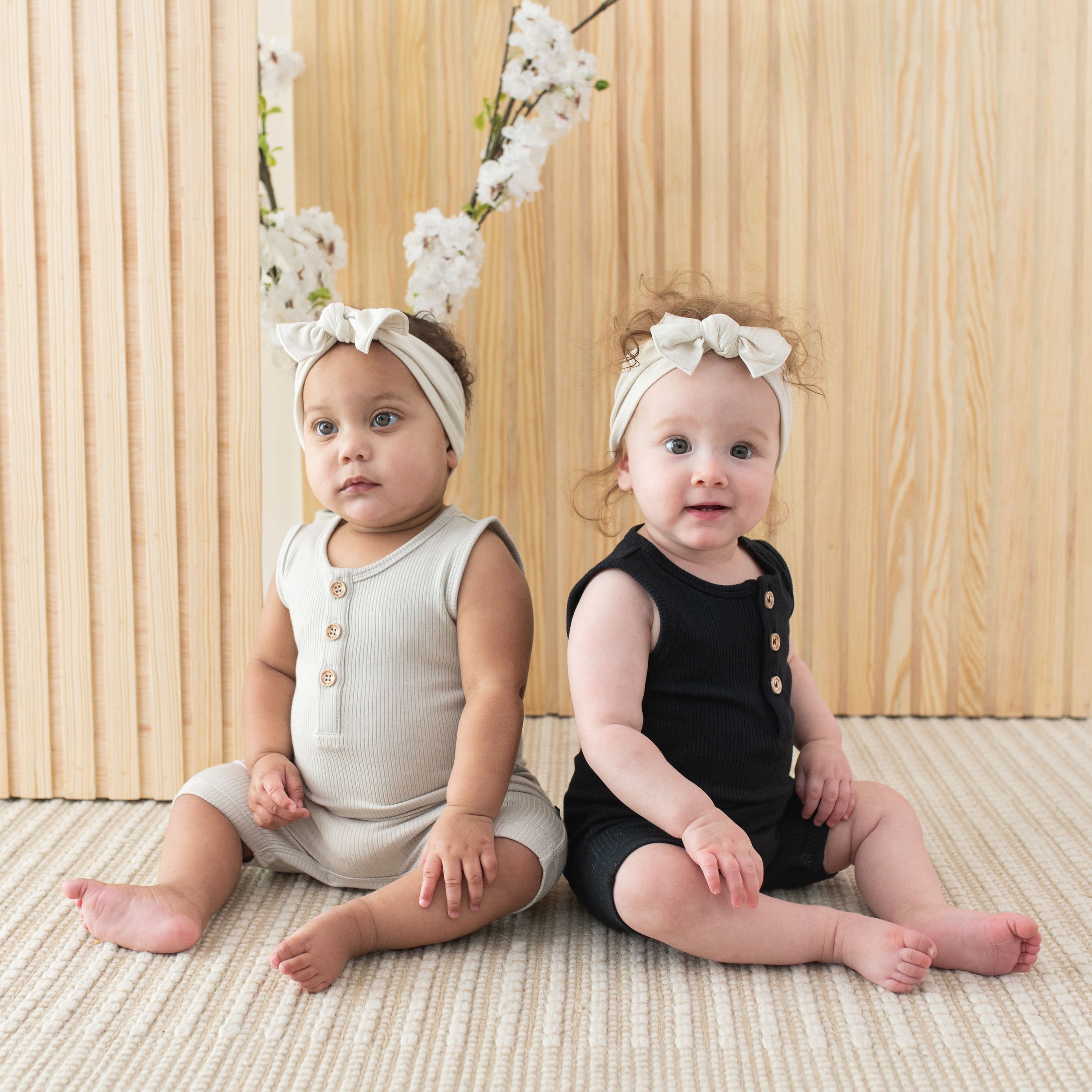 Stylish Ribbed Sleeveless Shortall in Oat - Perfect for Summer Outings, Beach Vacations & Casual Wear