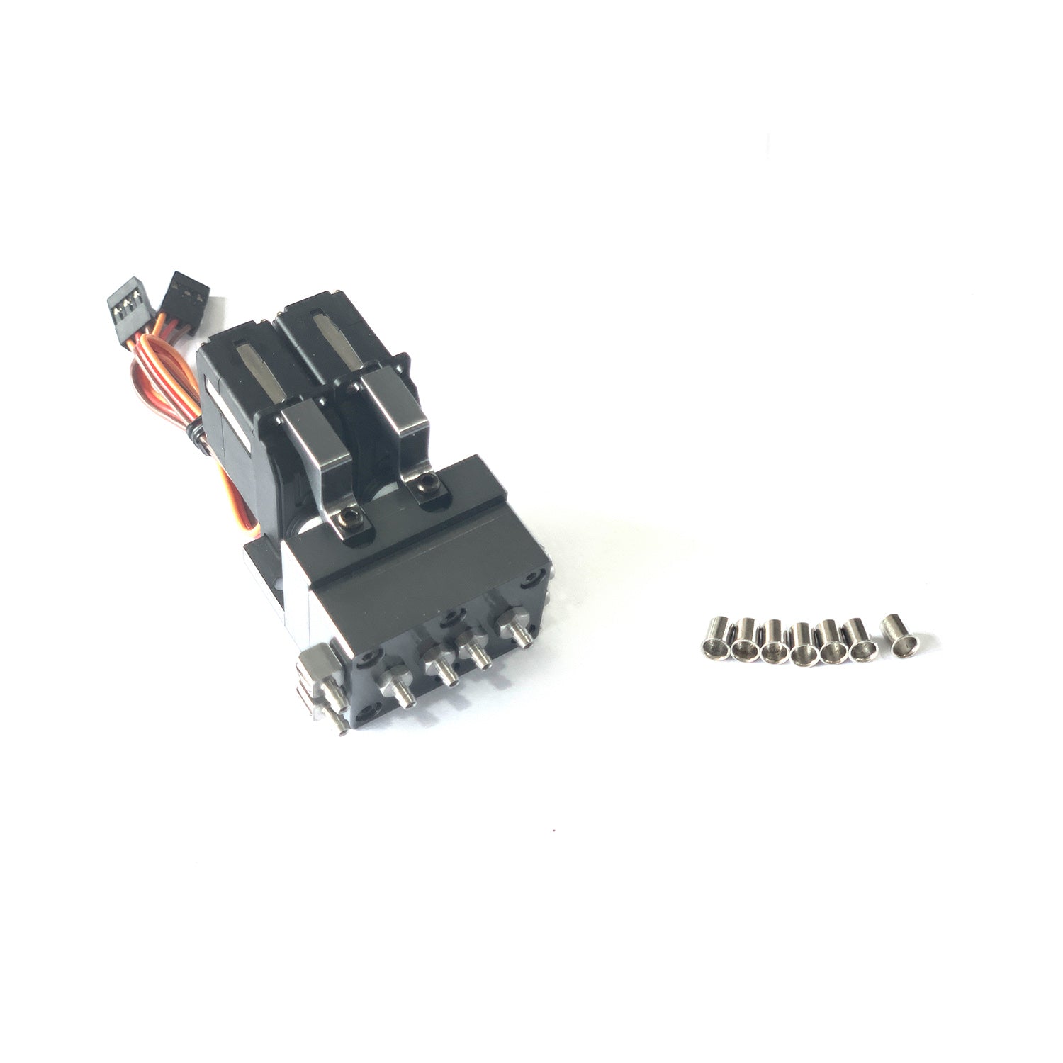 1CH 2CH 3CH 4CH 5CH Metal Directional Control Valve with Servo - Replacement Part for 1/14 Scale RC Excavator, Loader, Forklift & Radio Controlled Truck Models - Perfect for DIY Repairs & RC Vehicle Upgrades