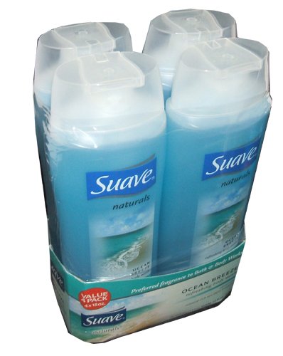 Suave Naturals Ocean Breeze Scented Body Wash - 18oz Value Pack (3-Pack) for Refreshing Shower & Bath | Hydrating & Moisturizing for All Skin Types