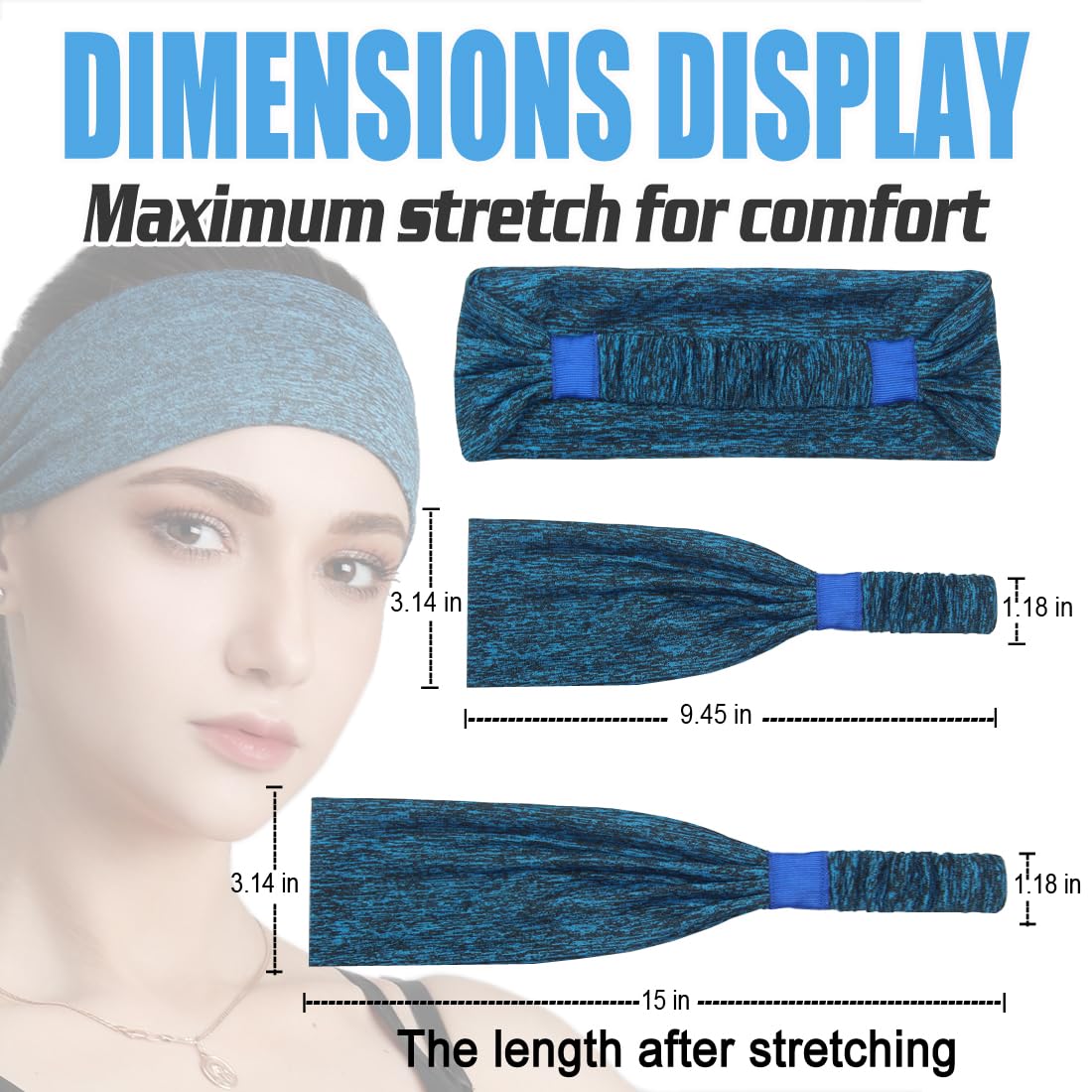 Non-Slip Women's Workout Headbands – 5 Pack Moisture-Wicking Yoga & Running Sweatbands for Athletic Exercise & Fitness | Perfect for Gym, Sports & Active Lifestyles