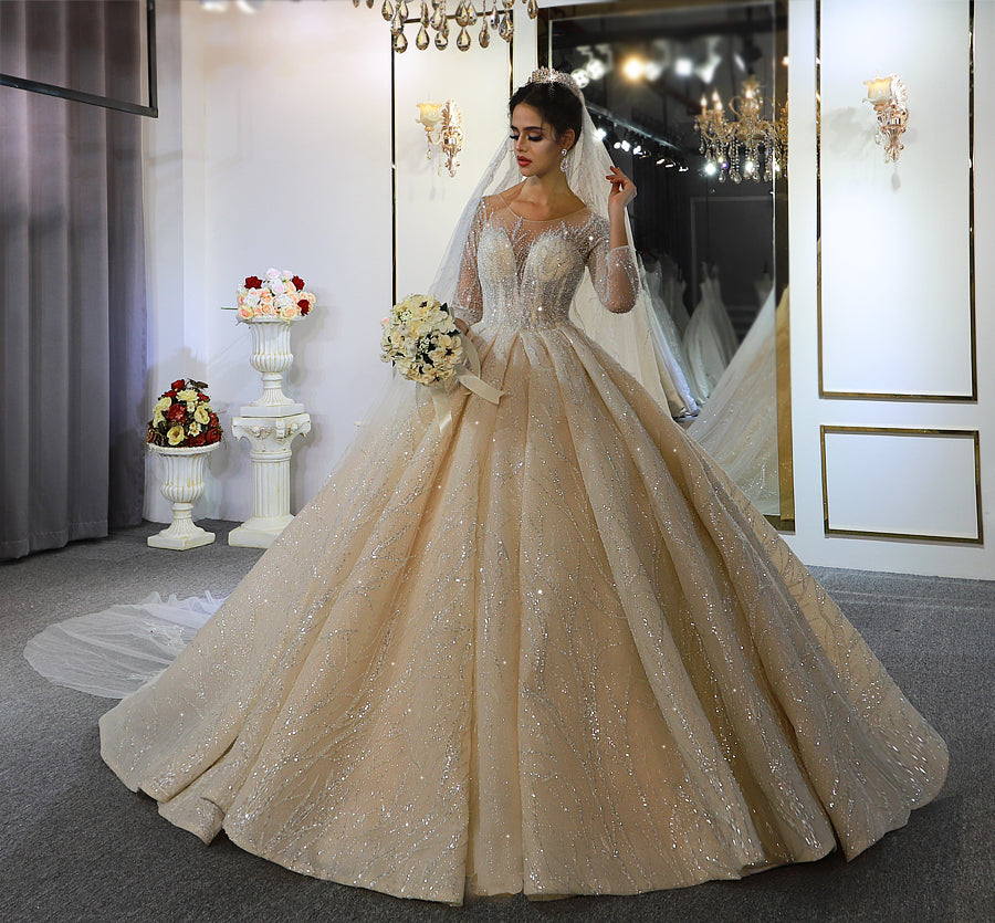 Luxury Princess Wedding Dress - Elegant Puffy Ball Gown Bridal Gown for Bride | Perfect for Fairytale Weddings, Princess-Themed Ceremonies & Formal Events