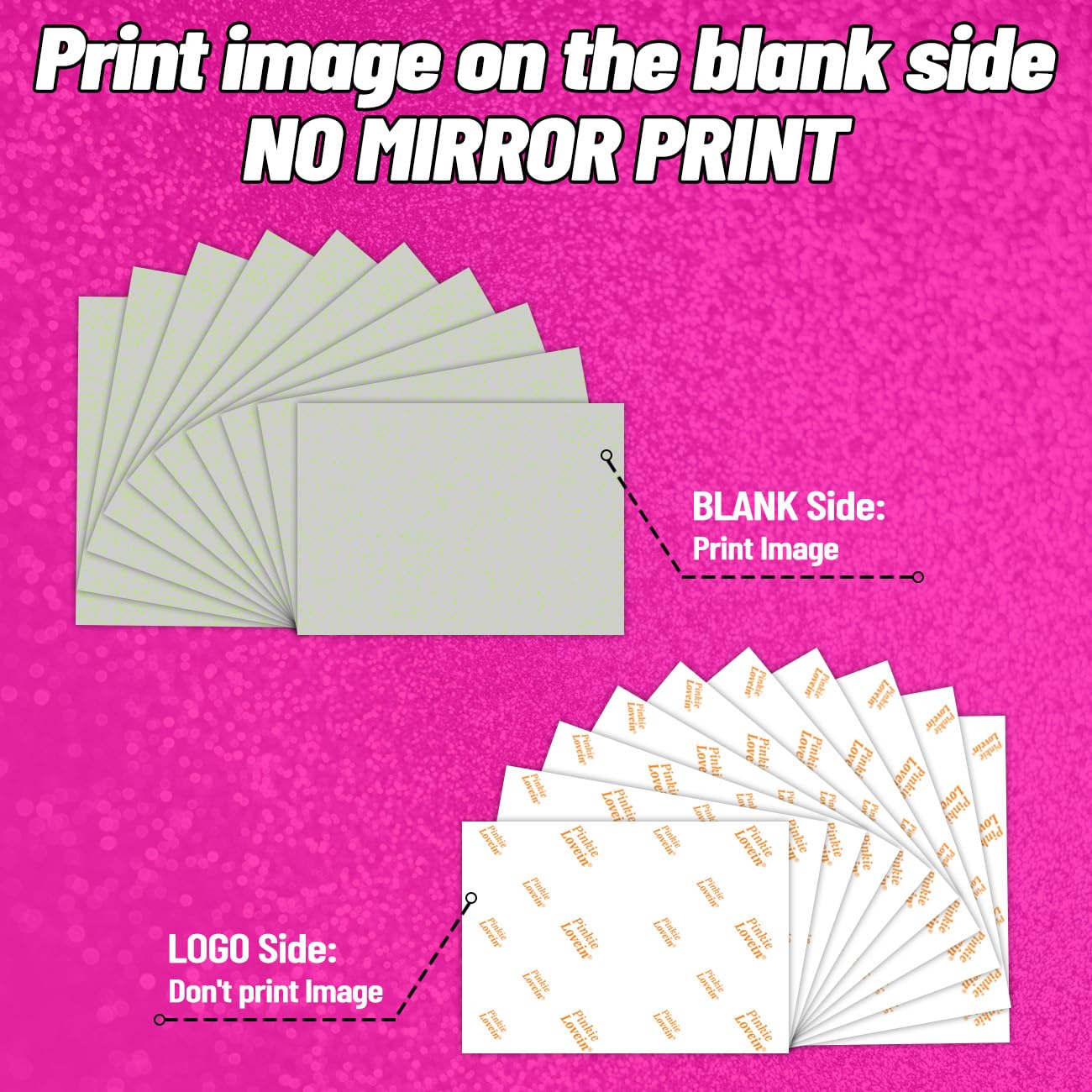 Pinkie Heat Transfer Paper for Inkjet Printers - 20 Sheets (8.5x11