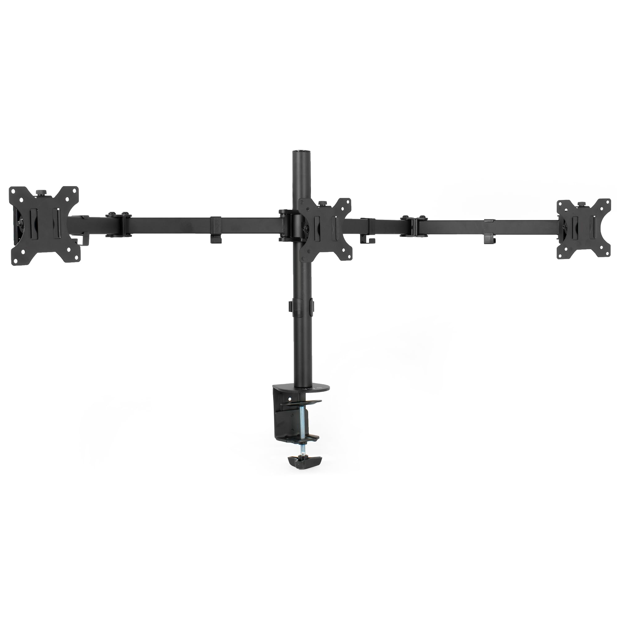 VIVO Triple Monitor Stand for 24 Inch Screens - Adjustable Articulating 3 Screen Desk Mount with Full Motion Tilt, Swivel & Rotation - Heavy Duty Black Monitor Arm STAND-V003Y for Home Office, Gaming & Workspace Setup