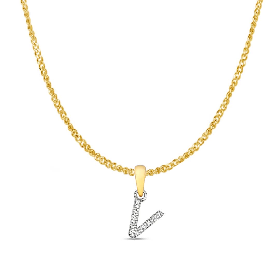 Personalized Diamond Initial Necklace - 9K Solid Gold Monogram Pendant (A-Z) | Elegant Gift for Women, Birthday, Anniversary & Everyday Wear