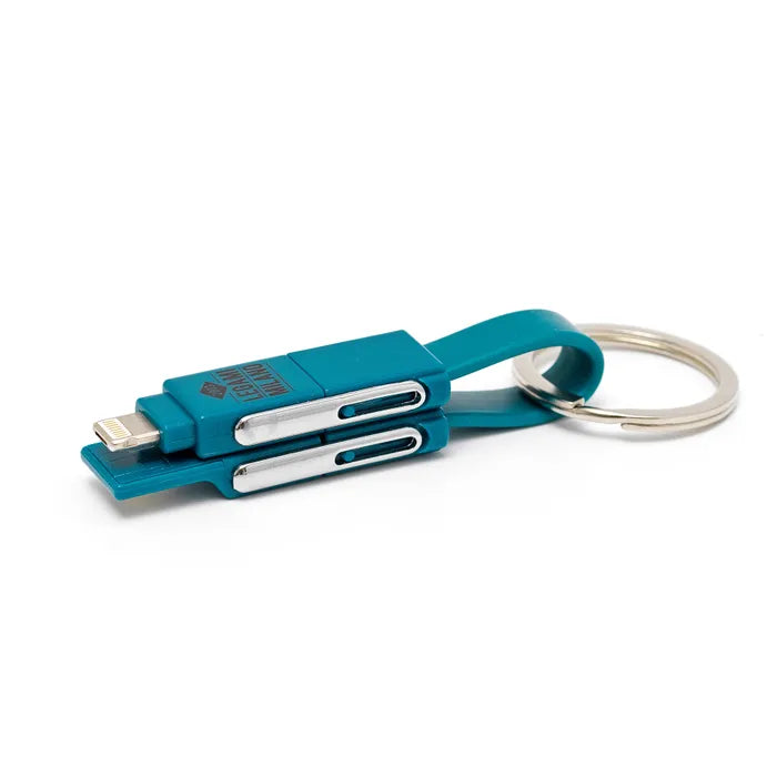 Legami 6-in-1 Multi-Function Keychain Charging Cable - USB C, Lightning & Micro USB Compatible for iPhone, Android, Tablets - Perfect for Travel, Office & Everyday Use