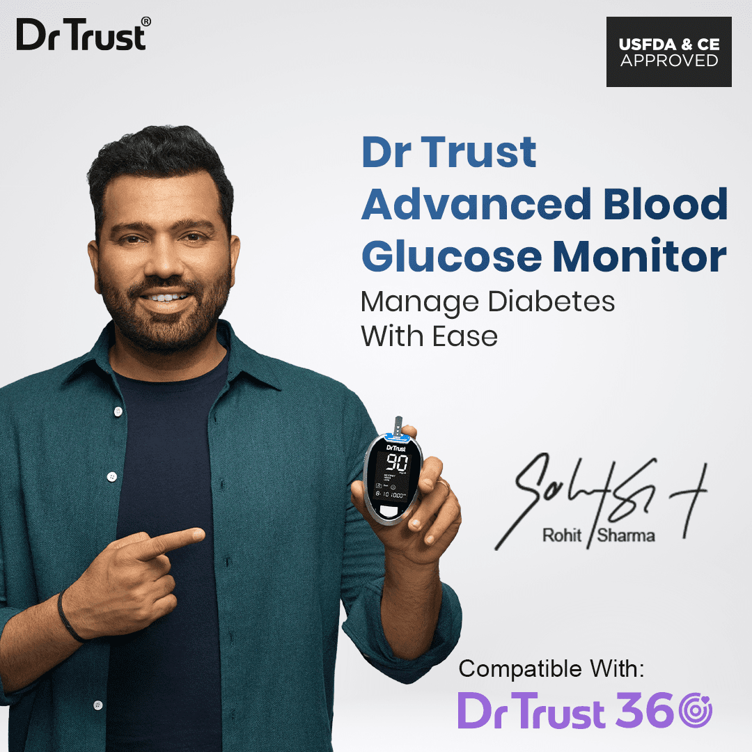 Dr Trust USA Gold Standard Glucosure Blood Glucose Monitor Kit - FDA Approved Diabetes Testing Meter with Lancing Device, 60 Test Strips & Lancets - Accurate Home Blood Sugar Testing for Daily Health Monitoring
