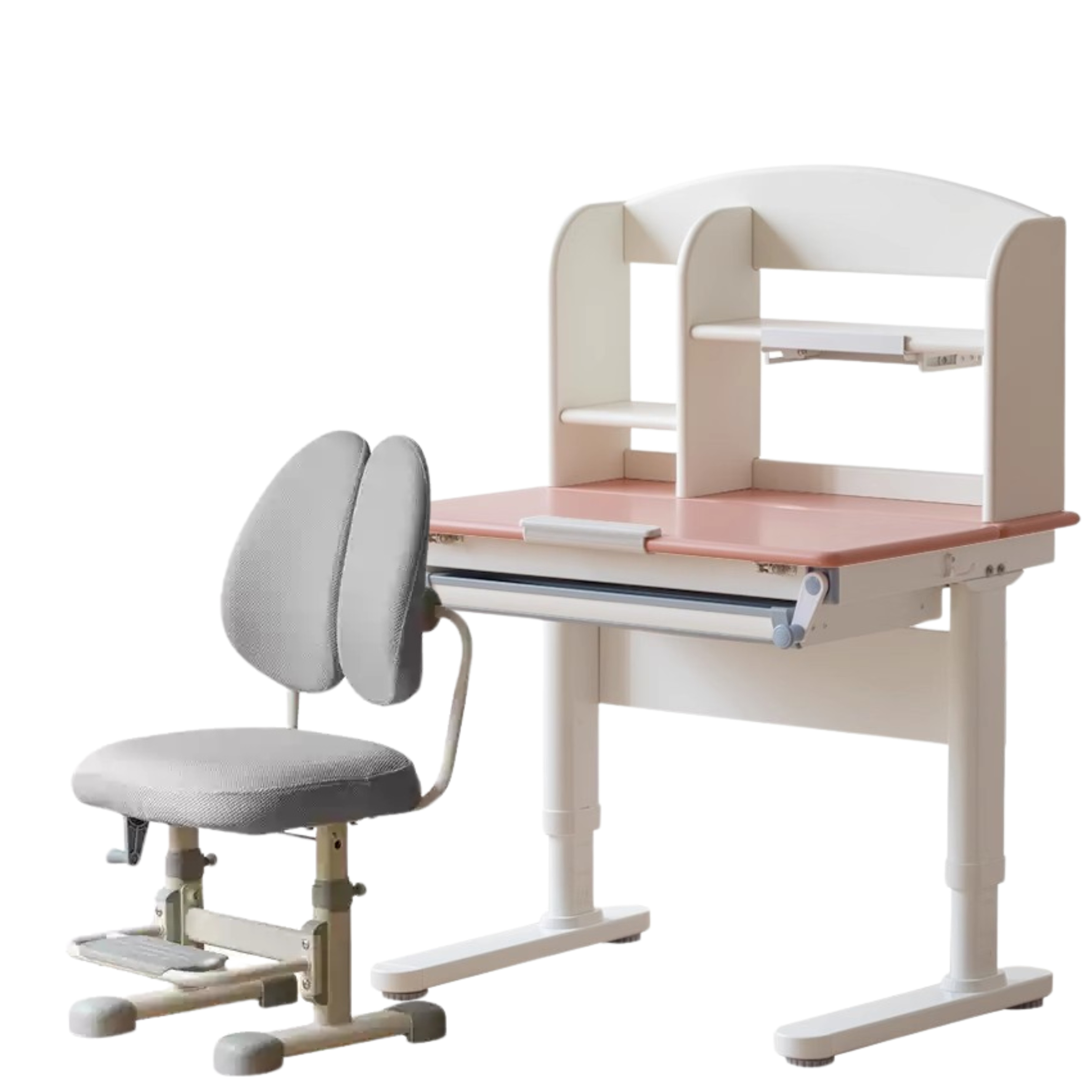 Solid Wood Poplar Kids Study Desk - Adjustable Height Children's Writing Table for Homework & Drawing - Perfect for Bedroom, Homeschool & Classroom Learning
