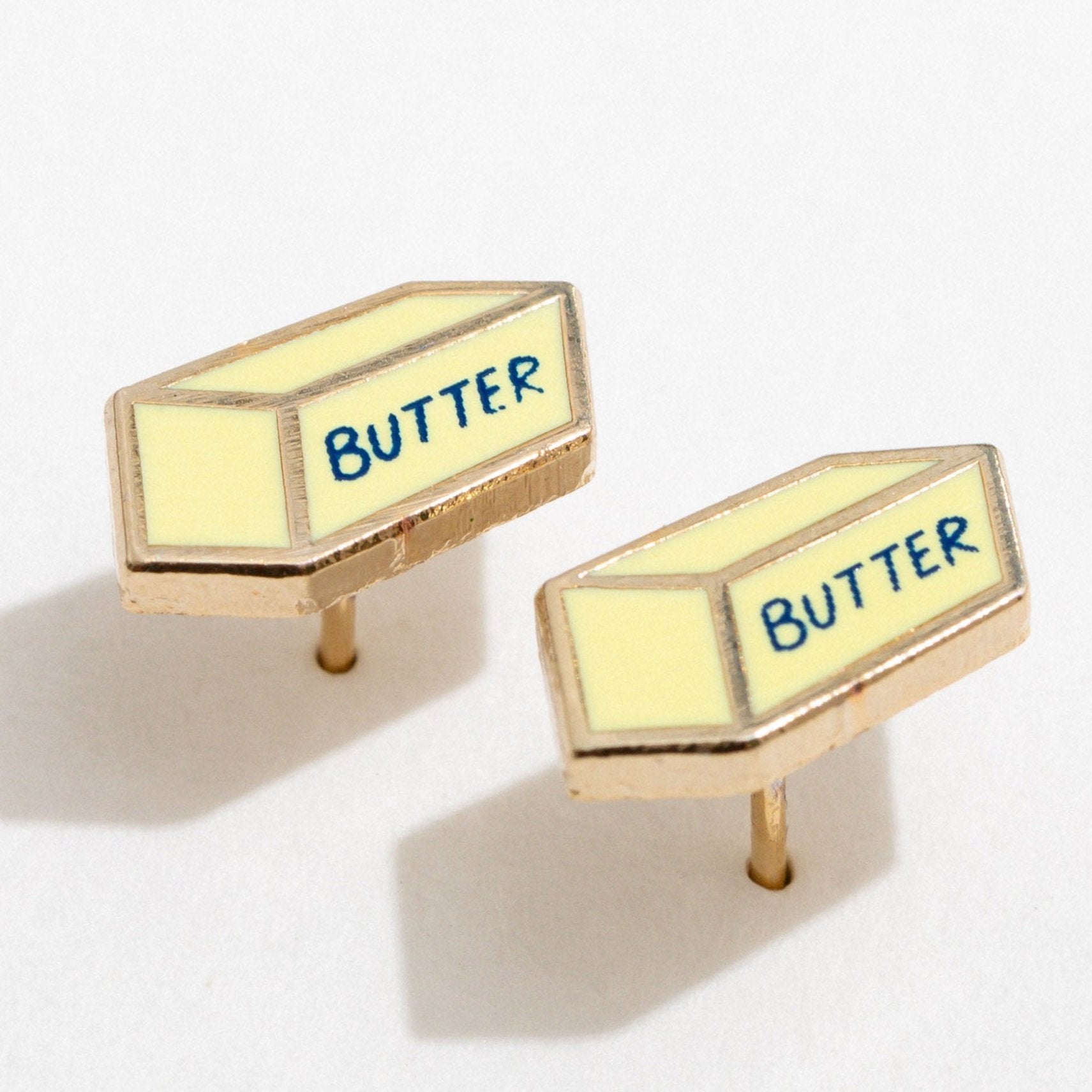 Butter Stud Earrings - Cute Food Jewelry for Women - Perfect for Everyday Wear, Gifts, and Fashion Accessories