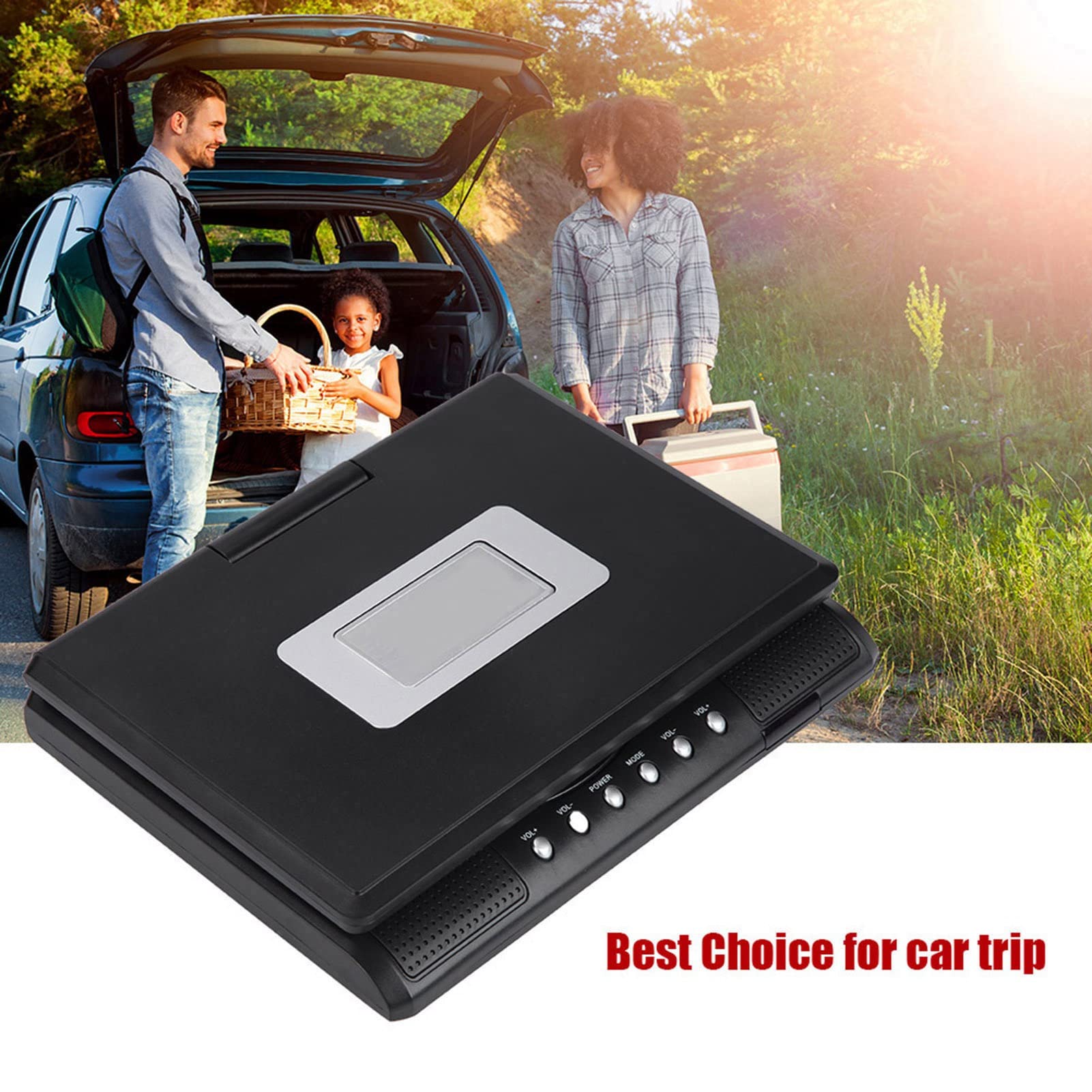 8.2 Inch Portable DVD Player with 7 Inch HD Swivel Screen | Built-in Rechargeable Battery | Supports CD/DVD/SD/USB | Remote Control & Car Charger (EU Plug) | Perfect for Travel, Kids, Road Trips & Home Entertainment
