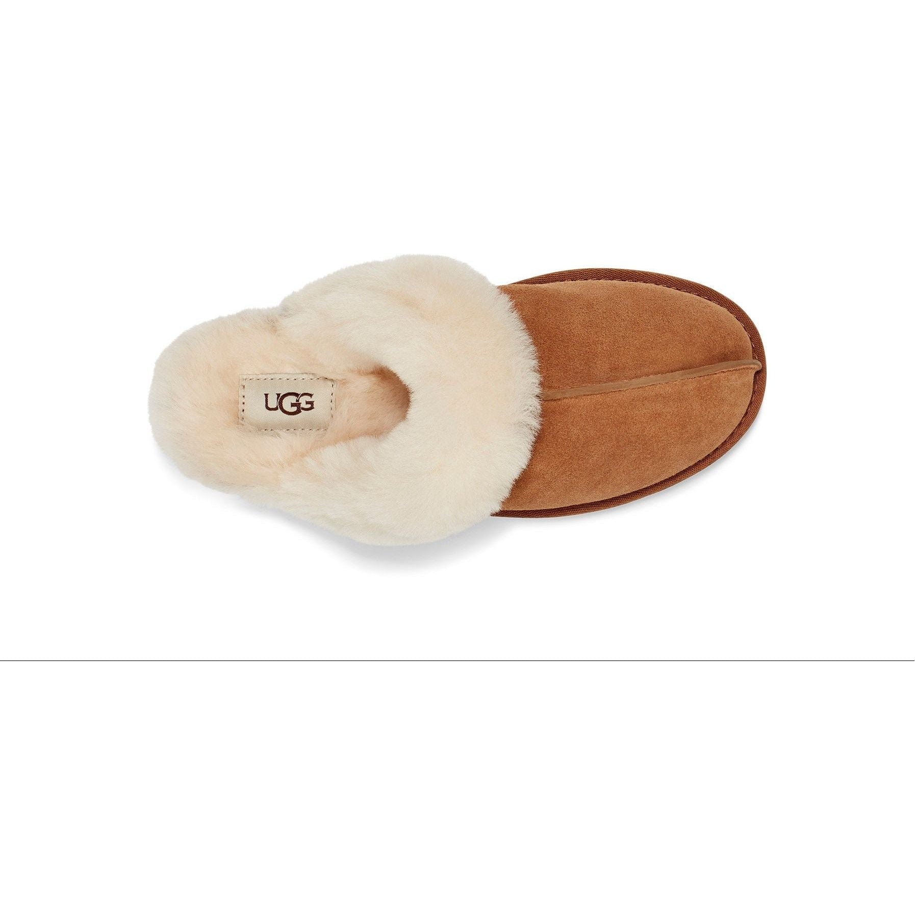 UGG Women's Scuffette II Slipper - Cozy Indoor/Outdoor House Shoes with Soft Fleece Lining in Chestnut Brown - Perfect for Winter Comfort at Home & Quick Errands