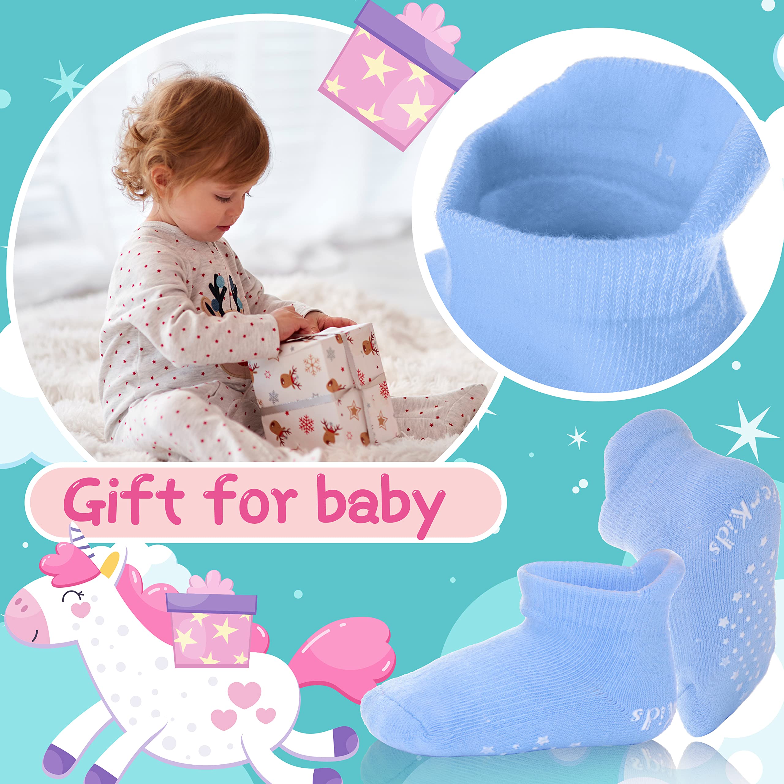 **Non-Slip Baby Socks for Toddlers - Anti-Skid Cotton Ankle Socks with Grippers for Boys & Girls | Perfect for Playtime, Daycare & Learning to Walk**