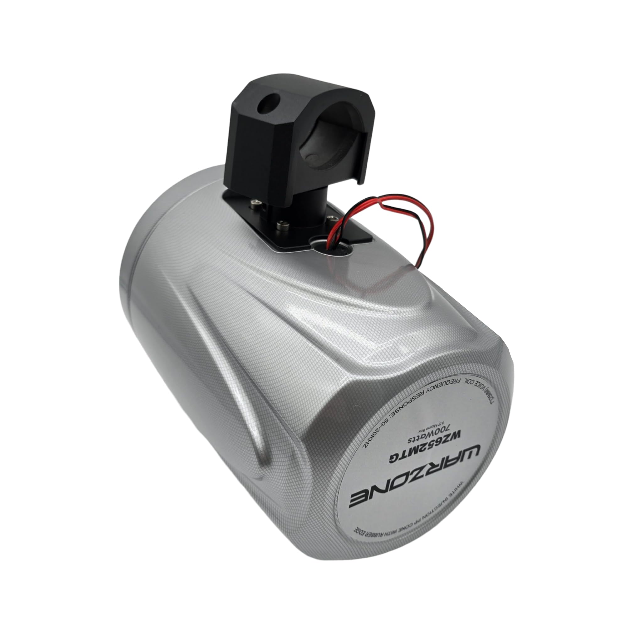 Warzone WZ652MTG 6.5-Inch Marine Waterproof Boat Speakers with RGB LED Lighting, 700W Max Power, 4 Ohm Impedance, Gray Injection Cone & Rubber Edge, Neodymium Magnets (Pair) - Perfect for Boats, Yachts, Pool Parties & Outdoor Entertainment