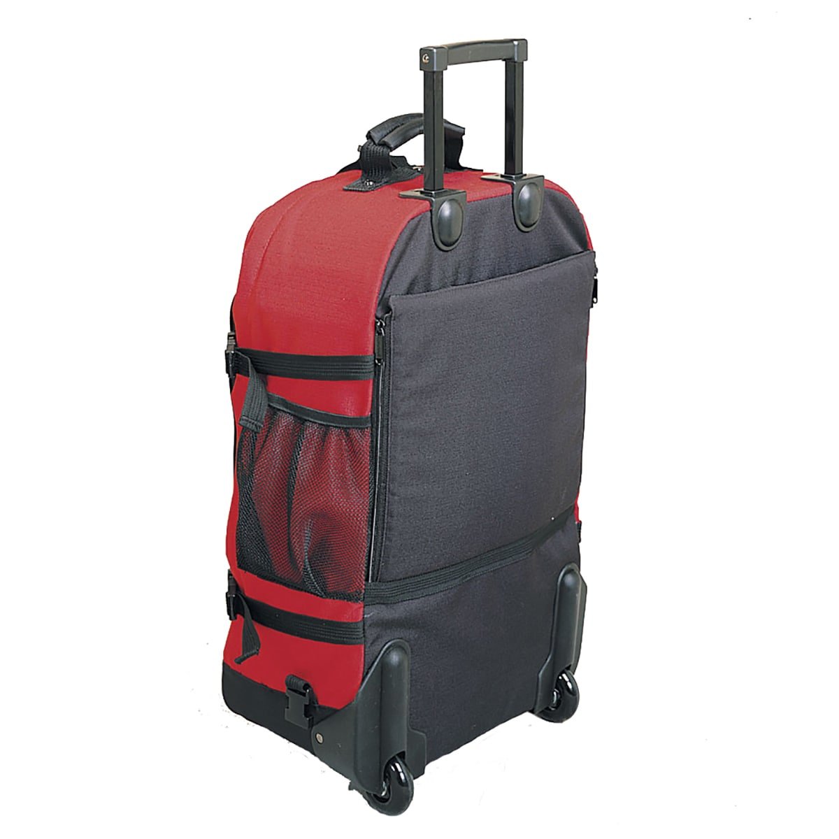 Red Travel Wheel Backpack - Lightweight Rolling Luggage for Airplane Carry-On & Business Trips