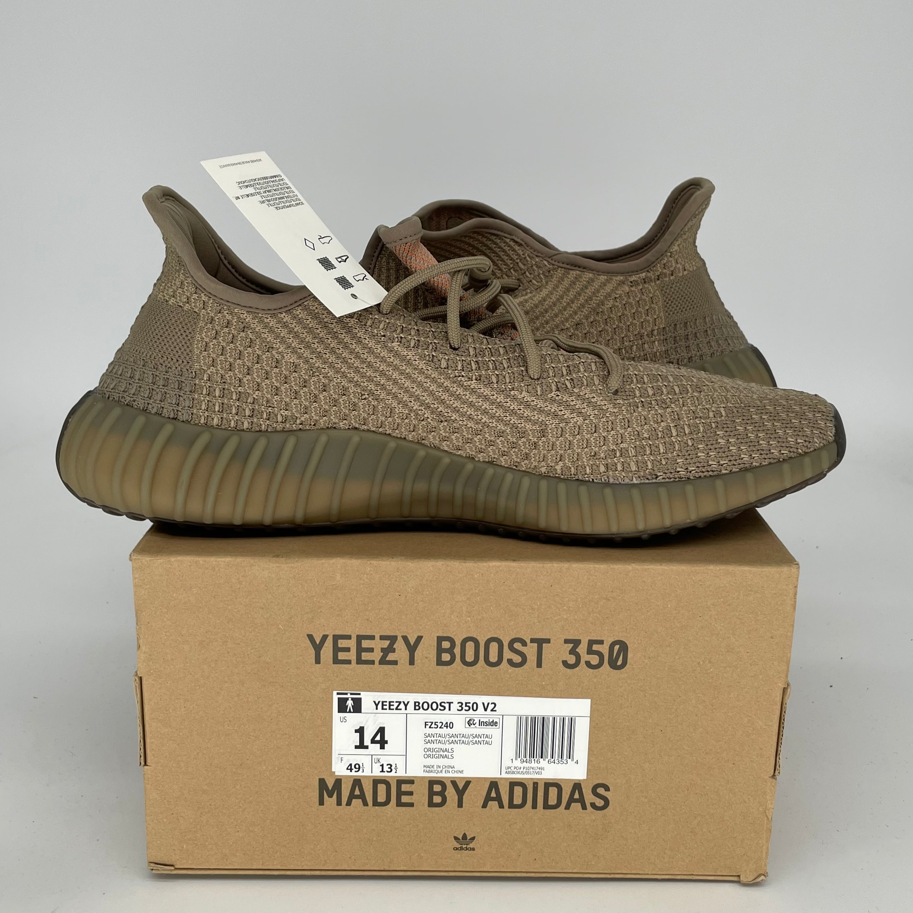 Adidas Yeezy Boost 350 V2 Sand Taupe Men's Sneakers - Size 14 (FZ5240) | Comfortable Running Shoes for Gym, Casual Wear & Street Fashion