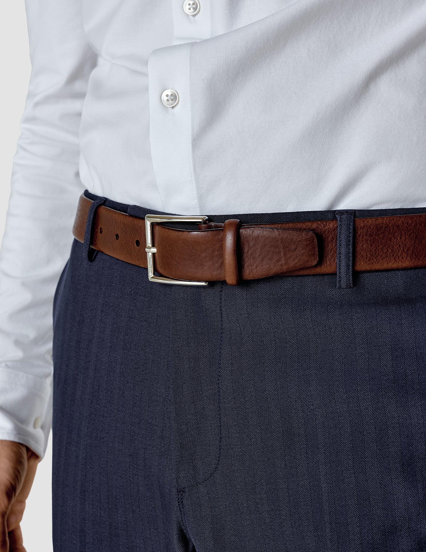Premium Genuine Leather Belt for Men - Dark Brown - Classic Dress & Casual Wear - Perfect for Office, Wedding & Everyday Use