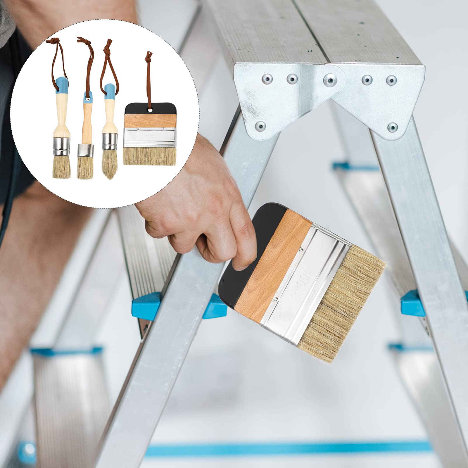 Wood Handle Paint Brush for Oil, Wax & Glue - Home Decor & Art Projects