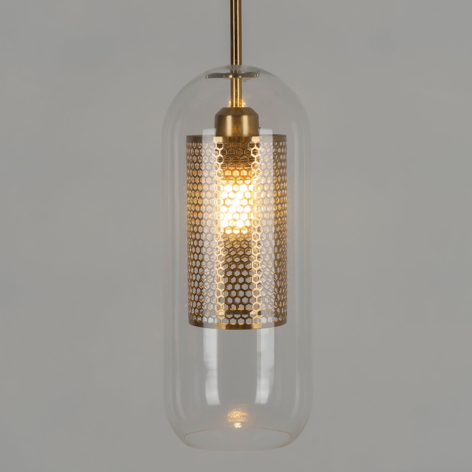 Chiswick Glass Pendant Light - Modern Hanging Ceiling Lamp for Kitchen Island, Dining Room & Bedroom Lighting