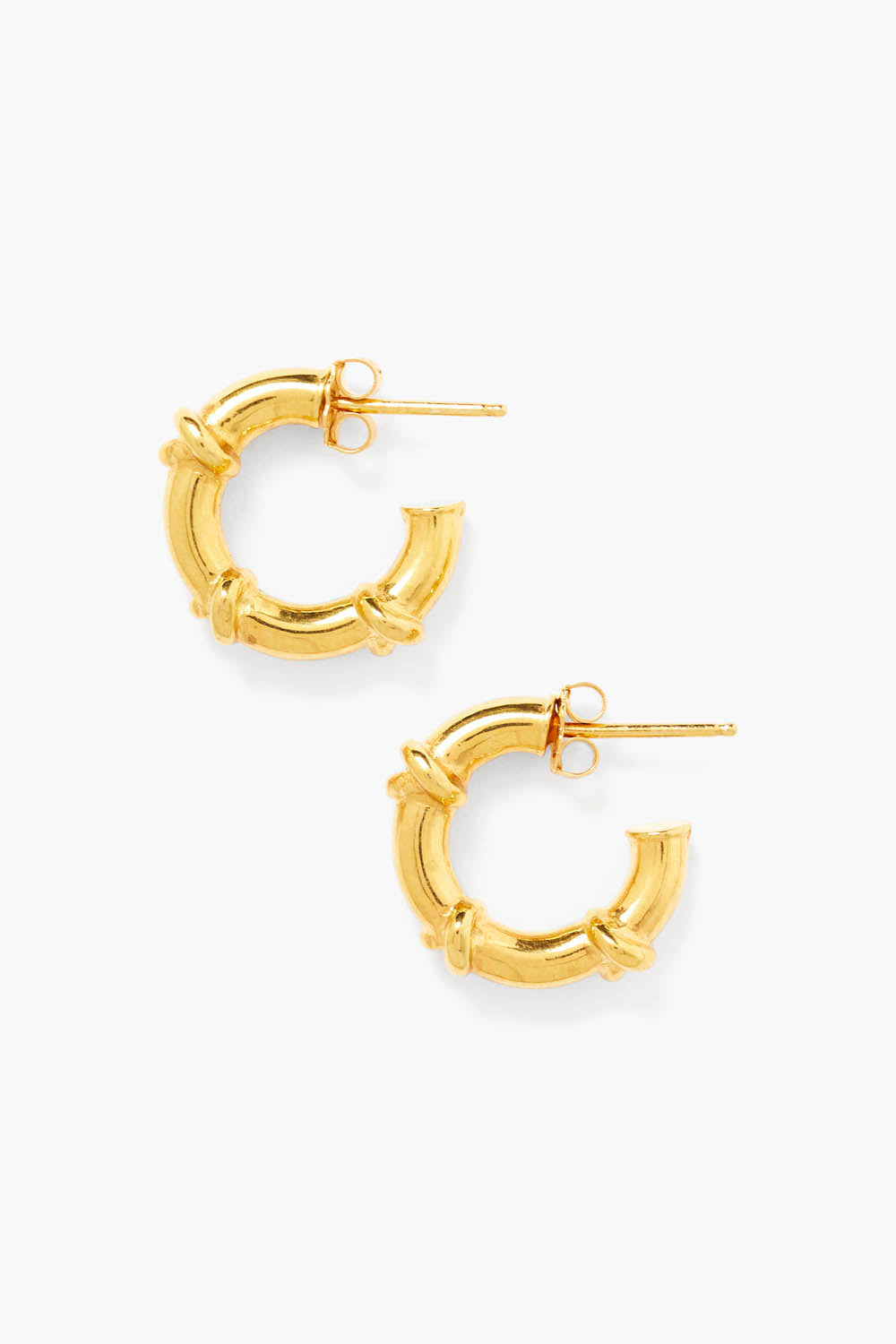 Gold Sailor Puffy Hoop Earrings - Trendy Nautical Jewelry for Women, Perfect for Beach Parties & Summer Outfits