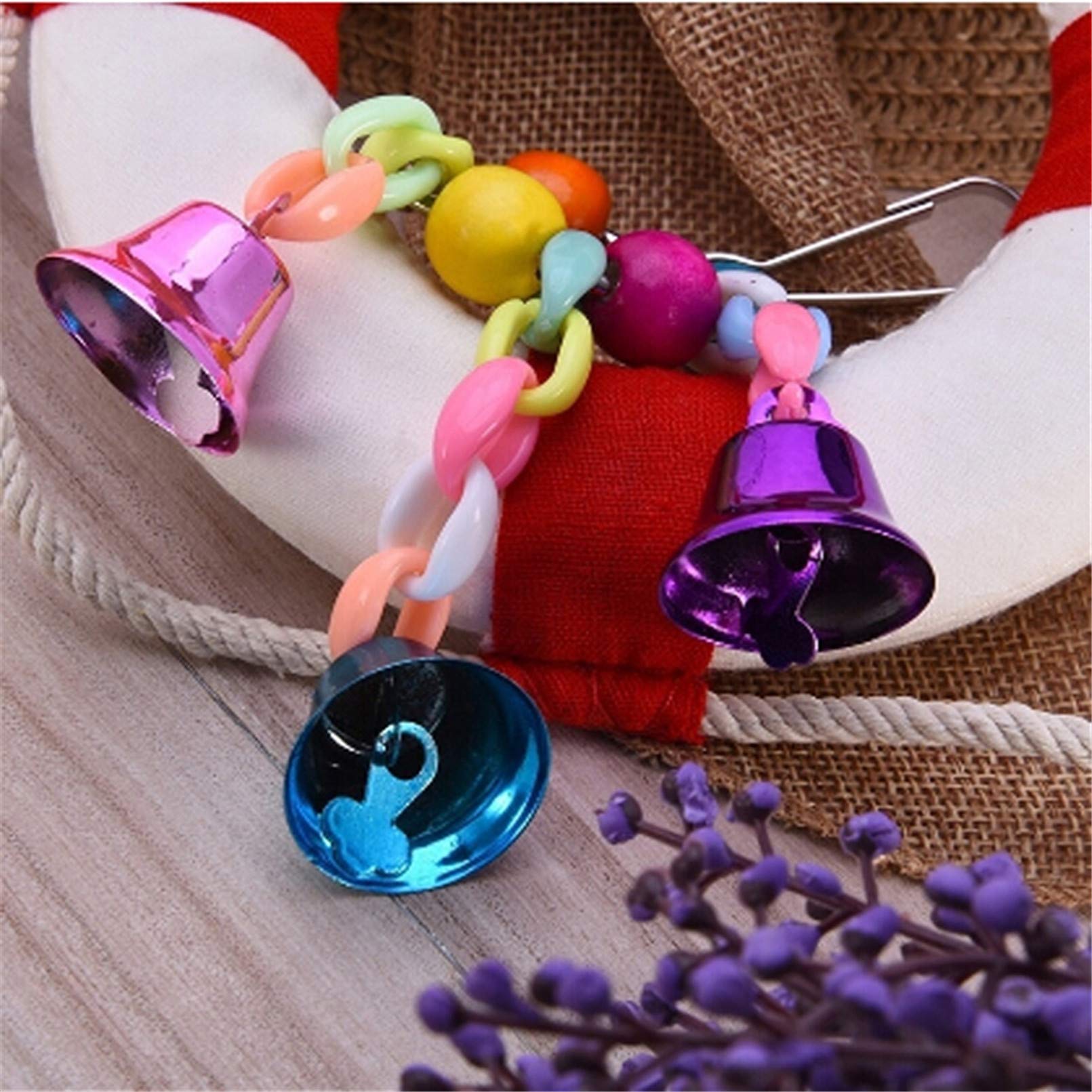 Botreelife Parrot Hammock Bell Toys - Fun Perches & Swing Hanging Toys for Budgies, Parakeets, Cockatiels, Conures & Love Birds | Perfect for Cage Play & Bird Enrichment Activities
