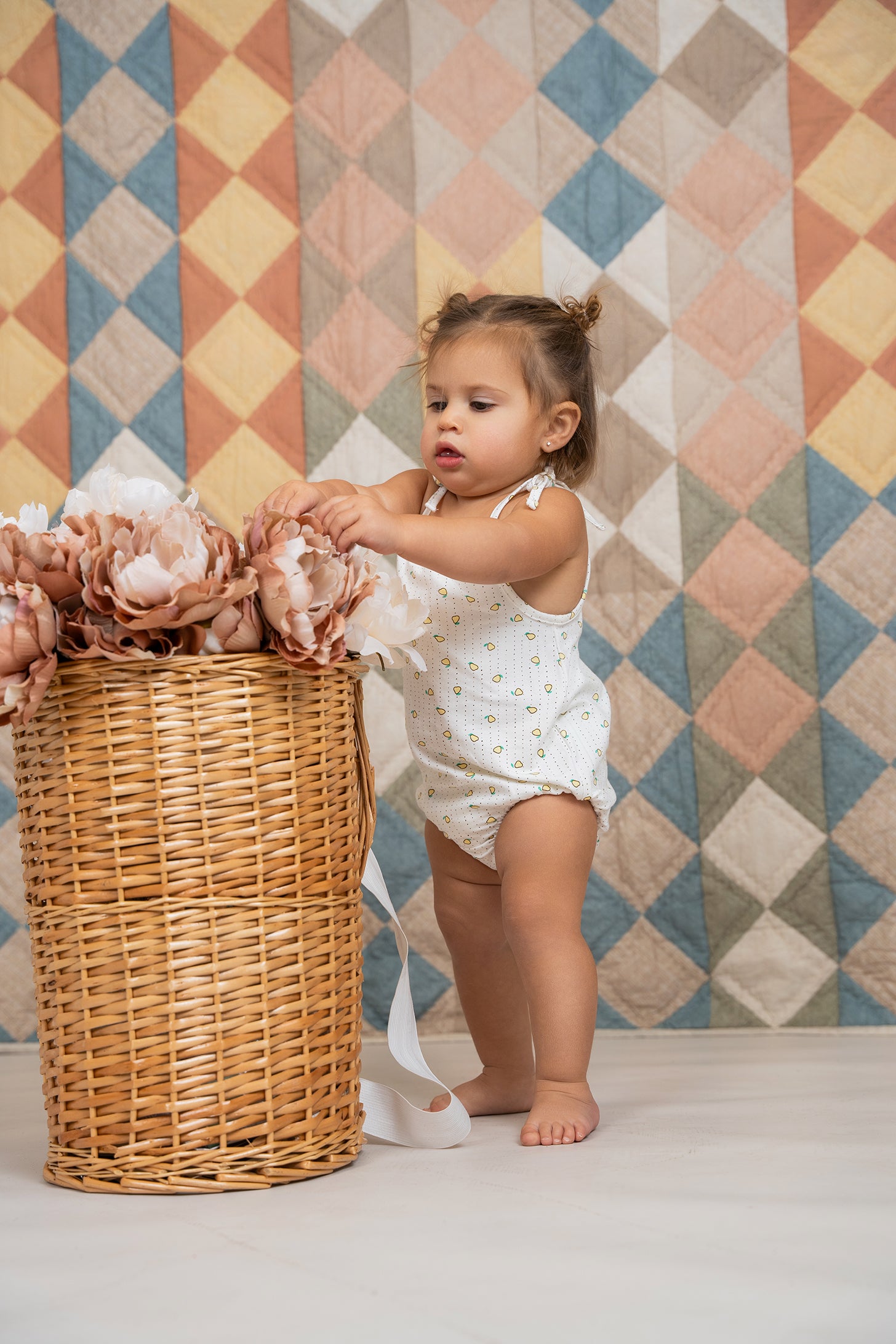 Adorable Strawberry and Pear Printed Romper for Baby Girls - Soft Cotton Summer Outfit for Playdates & Photoshoots