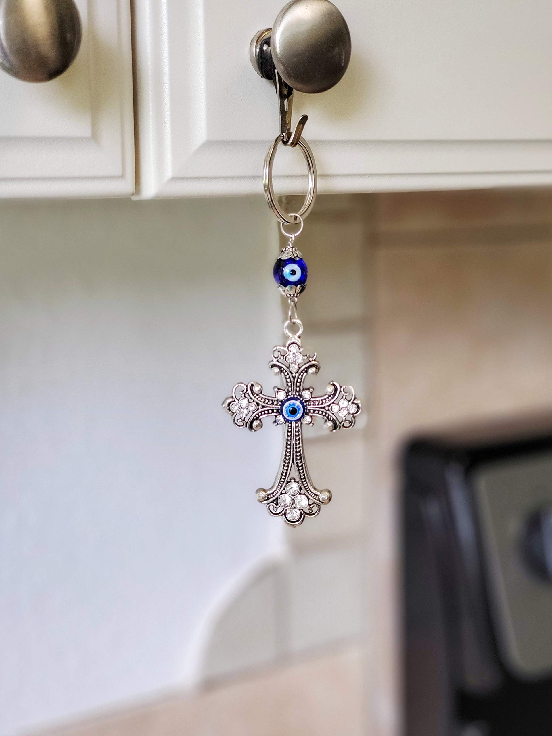 LUCKBOOSTIUM Evil Eye Keychain Ring - Good Luck Charm for Keys, Bags & Car Mirrors | Trendy Protection Jewelry Gift for Home, Office & Travel | Thoughtful Present for Friends & Family