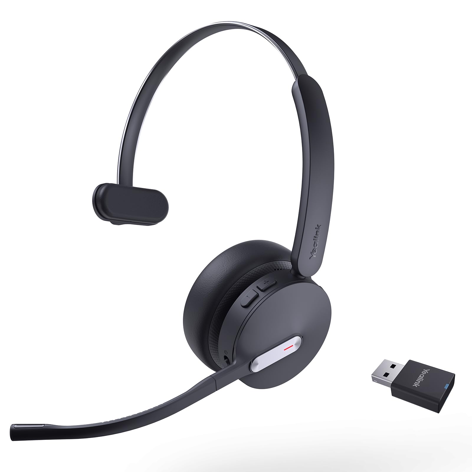 Yealink WH64 Hybrid Wireless Headset with DECT Dongle - 492ft Range, 26hr Talk Time, Bluetooth 5.0 - Microsoft Teams, Zoom, Skype Certified - Advanced Noise Cancelling with 3 Microphones - Perfect for Remote Work, Call Centers & Office Professionals (PC/Laptop/Phone Compatible)