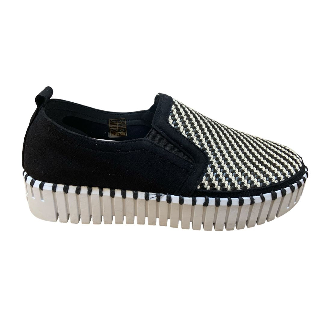 Ilse Jacobsen Women's Woven Platform Loafers - Comfortable Slip-On Shoes for Work, Office & Casual Outfits