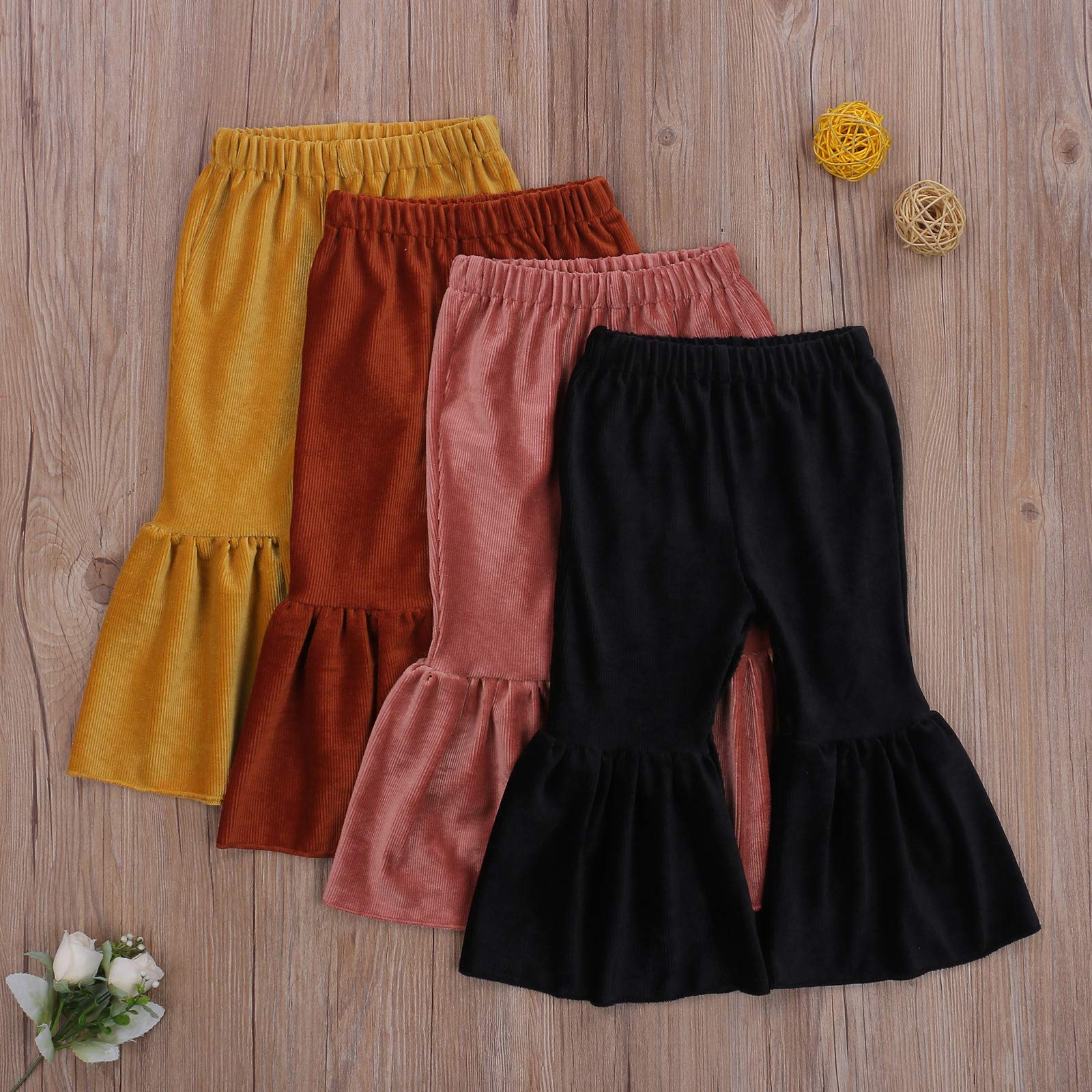 Toddler Bell Bottom Pants for Baby Girls - Soft Ruffle Leggings & Flare Trousers | Playtime, Daycare & Special Occasion Outfits
