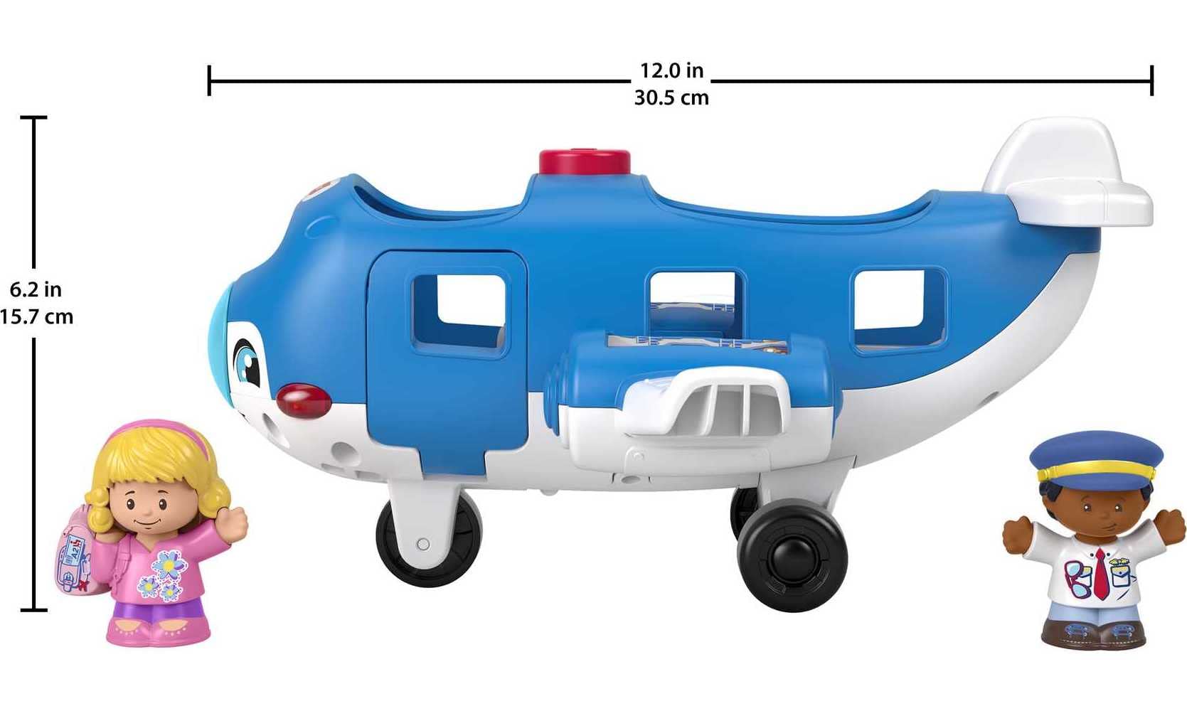 Fisher-Price Little People Airplane Toy with Lights, Music & 2 Figures - Interactive Pretend Play Airplane for Toddlers | Travel Toy for Kids, Perfect for Home & Airplane Role Play