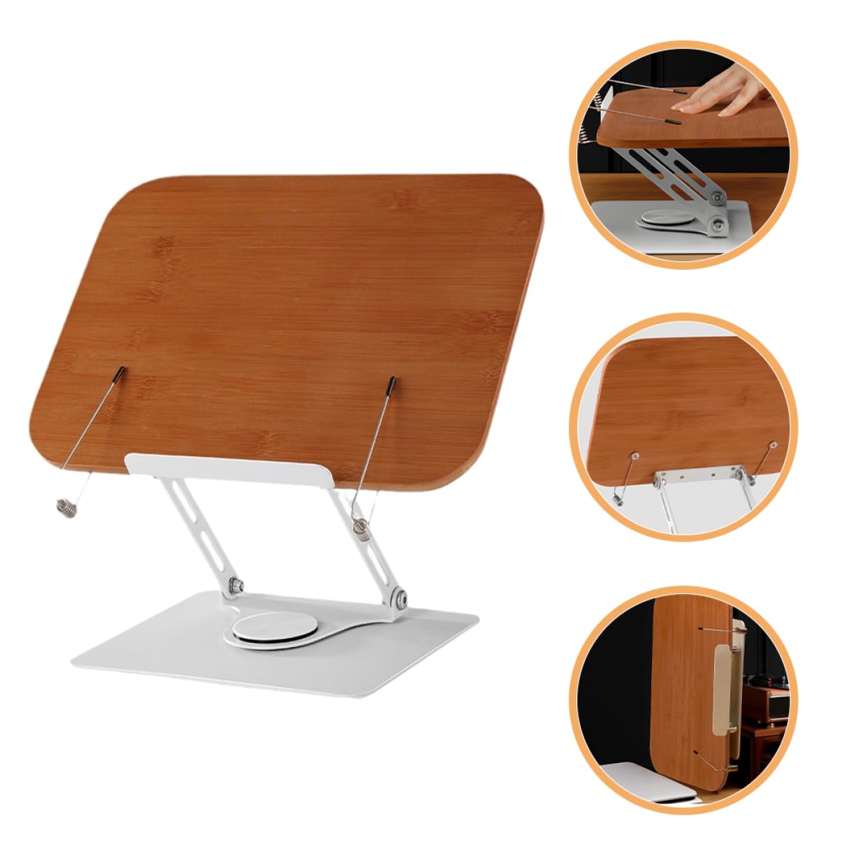 Adjustable Book Holder & Laptop Stand - BRIGHTFUFU Reading Stand for Cookbooks, Textbooks & Tablets - Perfect for Kitchen, Office & Study Desk Organization