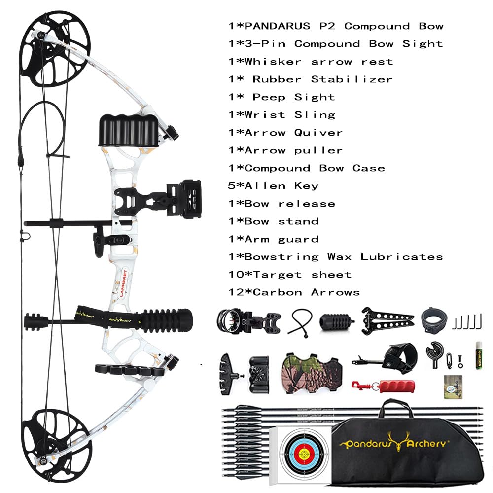 Lightweight Compound Bow Set for Hunting & Target Practice - Adjustable 0-50 Lbs Draw Weight, 290 FPS Speed, USA-Made Limbs - Complete Archery Kit for Adults & Youth | Perfect for Outdoor Adventures, Backyard Training & Competitive Shooting