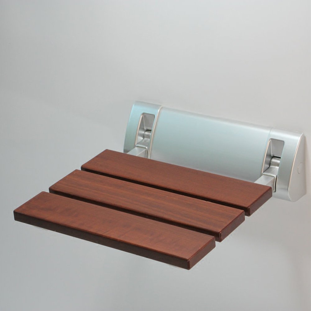 Foldable Wall-Mounted Shower Seat - Solid Wood Bathtub Safety Stool Chair with 350 lbs Weight Capacity - Perfect for Elderly, Disabled & Bathroom Safety (Non-Slip, Space-Saving Design)