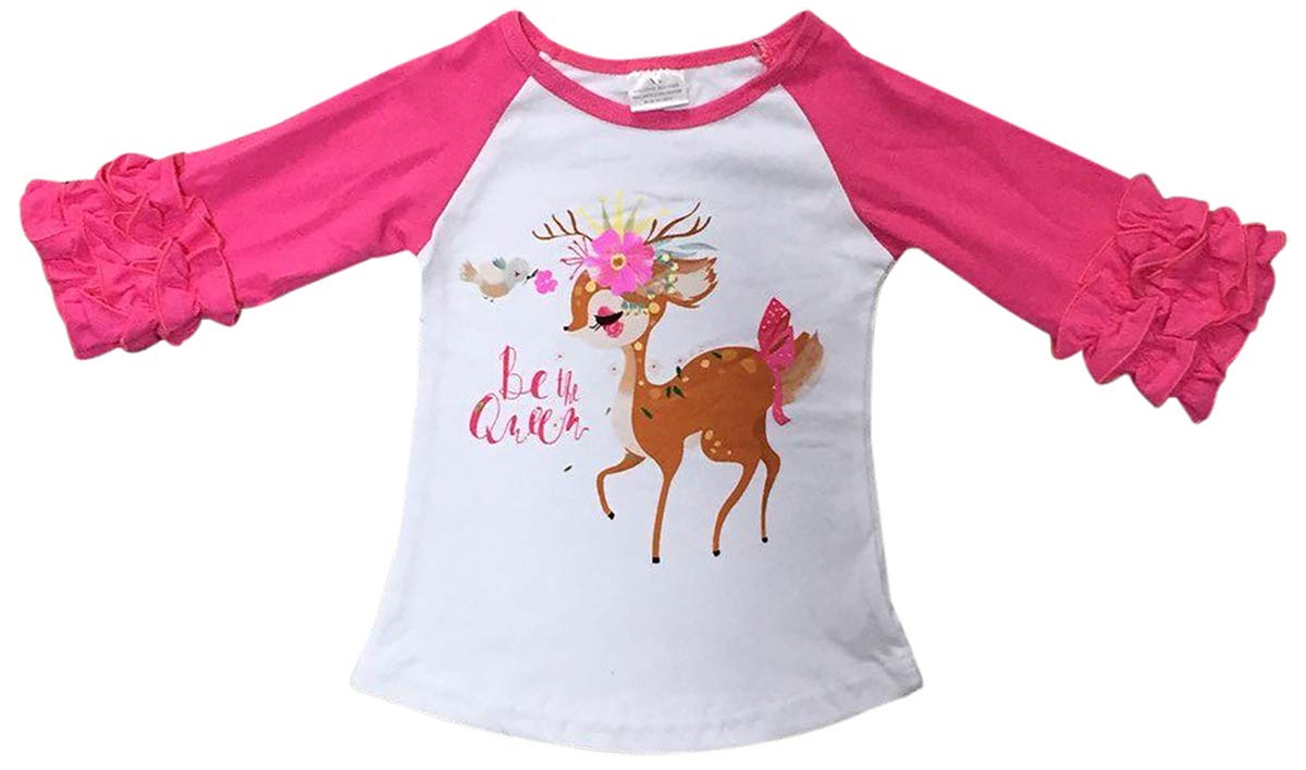 Halloween Unicorn Ruffle Sleeve T-Shirt for Girls 2T-8 | Cute Costume Party Outfit for Trick or Treat, School Events & Holiday Photos