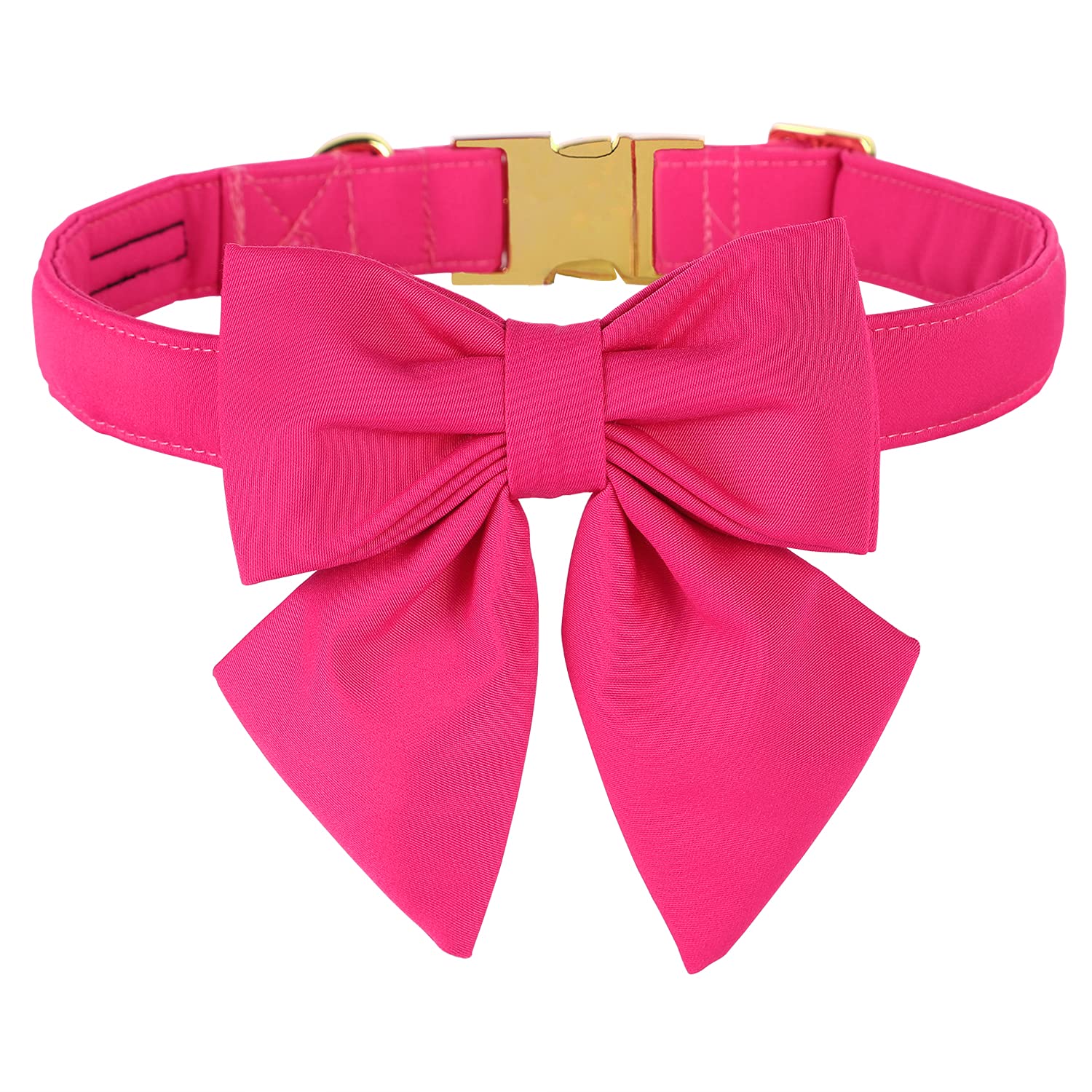 Premium Maca Bates Dog Collar with Adjustable Rose Red Bow Tie - Breakaway Safety Design for Small, Medium, Large & XL Dogs | Perfect Birthday Gift for Puppies, Female & Male Pets | Great for Special Occasions, Photo Shoots & Daily Walks