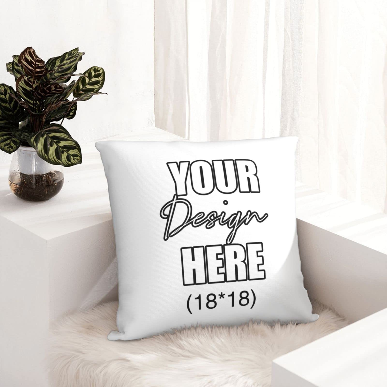 Custom Photo Throw Pillow 18x18 Inch - Personalized Pet, Couple & Wedding Keepsake Pillow Cover for Indoor Outdoor Decor - Perfect for Home, Sofa, Bedroom & Gift Giving