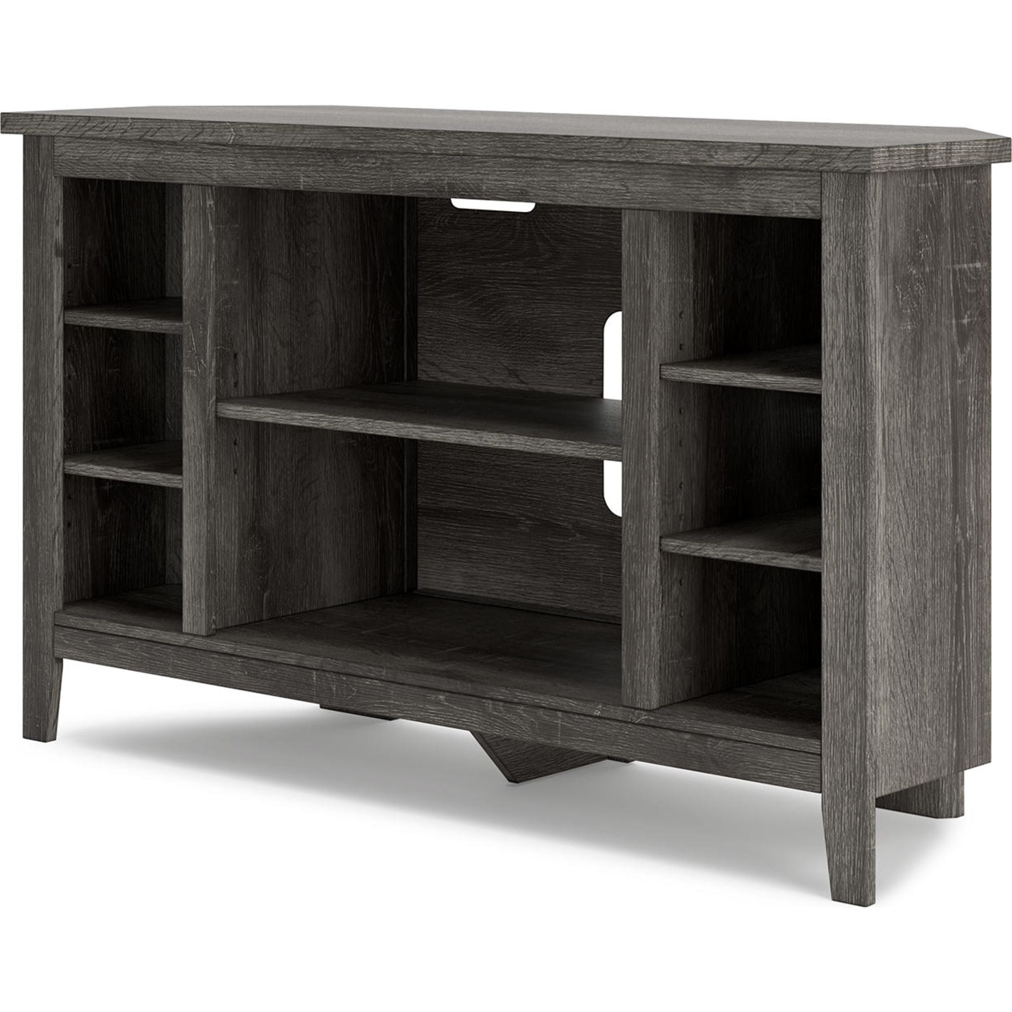 Arlenbry Corner TV Stand in Gray - Modern Space-Saving Entertainment Center for Living Room & Bedroom