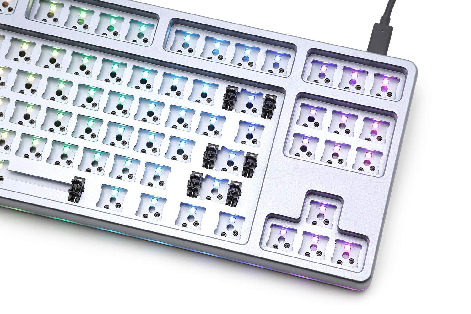 DROP CTRL High-Profile Tenkeyless TKL Mechanical Gaming Keyboard - 87 Key Hot-Swappable RGB Backlit, Programmable USB-C Keyboard with Doubleshot PBT Keycaps & Aluminum Frame (Gray, Barebones) - Perfect for Esports, Streaming & Office Work