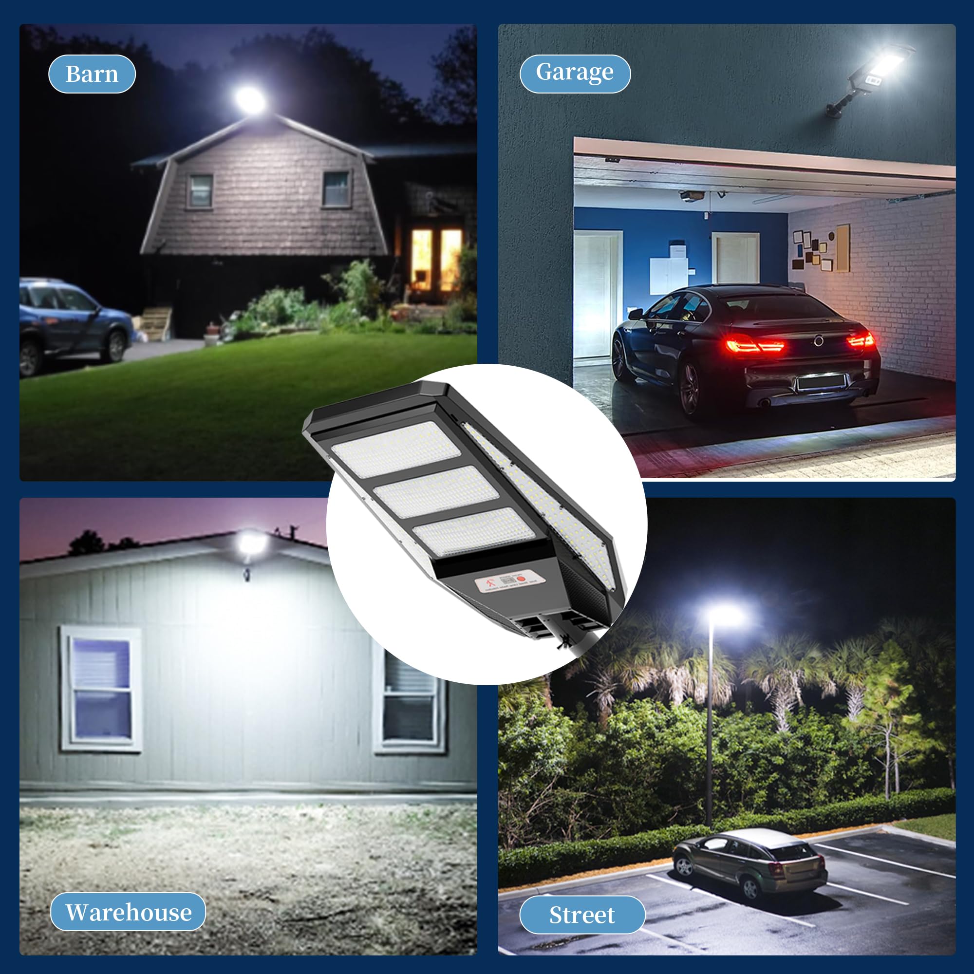 4800W Solar Street Lights Outdoor Waterproof - 7000K LED Commercial Solar Parking Lot Lights with Motion Sensor, Dusk to Dawn Lighting for Streets, Yards, Pathways & Outdoor Areas | Perfect for Security, Parking Lots & Landscape Illumination