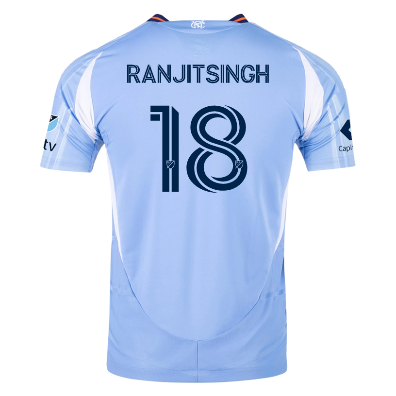 Adidas Greg Ranjitsingh New York City FC Authentic Home Jersey 2025/2026 with MLS Patches - Bahia Light Blue | Official Soccer Jersey for Fans & Players | Perfect for Matchdays, Training & Fan Events